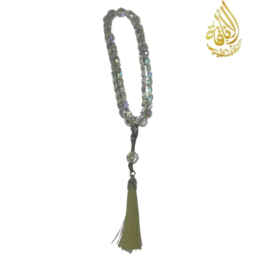 Small Colorful Tasbeeh Beads with Extra Bead Near Tassels | 24 cm - Palestinian Elegance