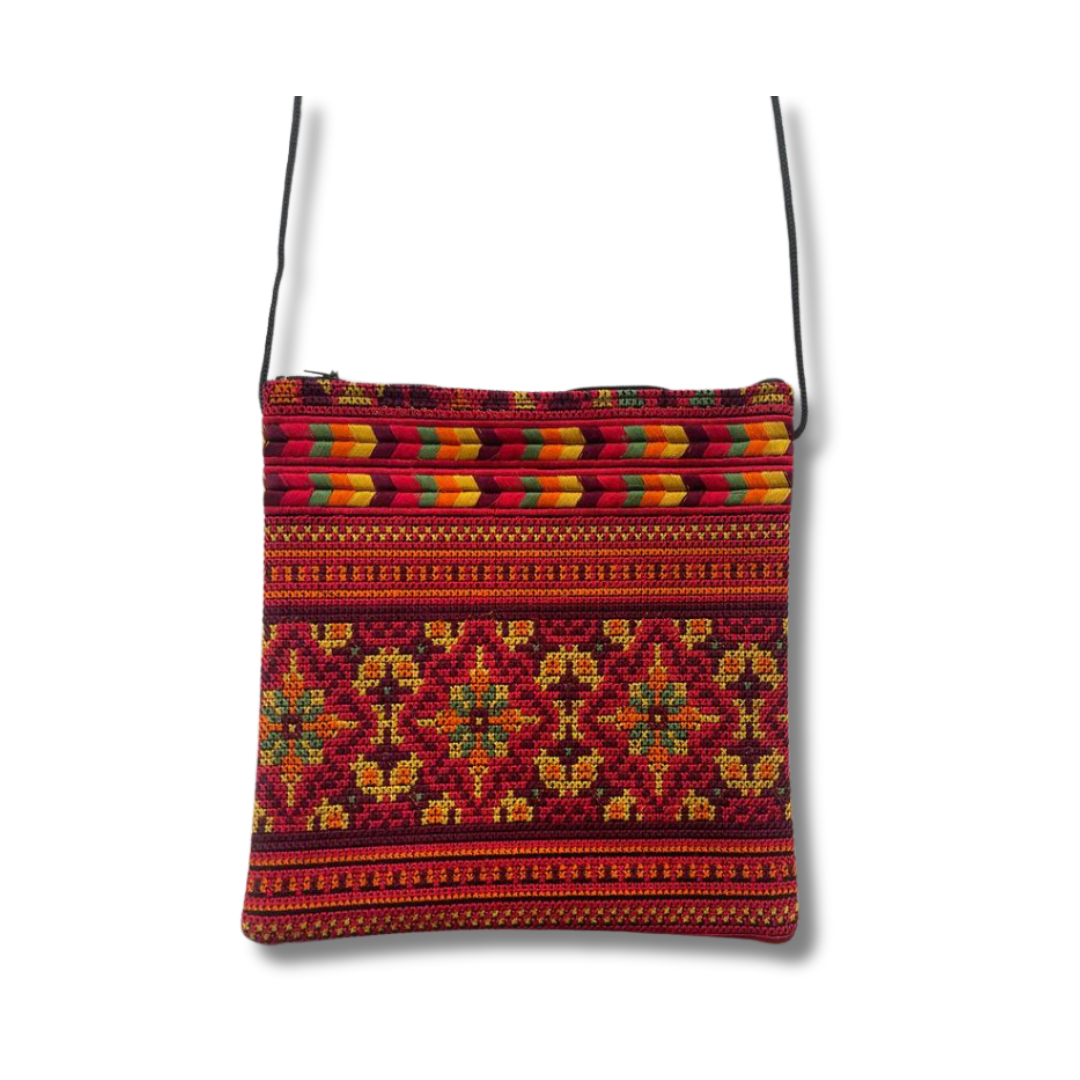Stylish Crossbody Embroidered Bag - Functional & Eye-Catching Accessory Palestinian Elegance