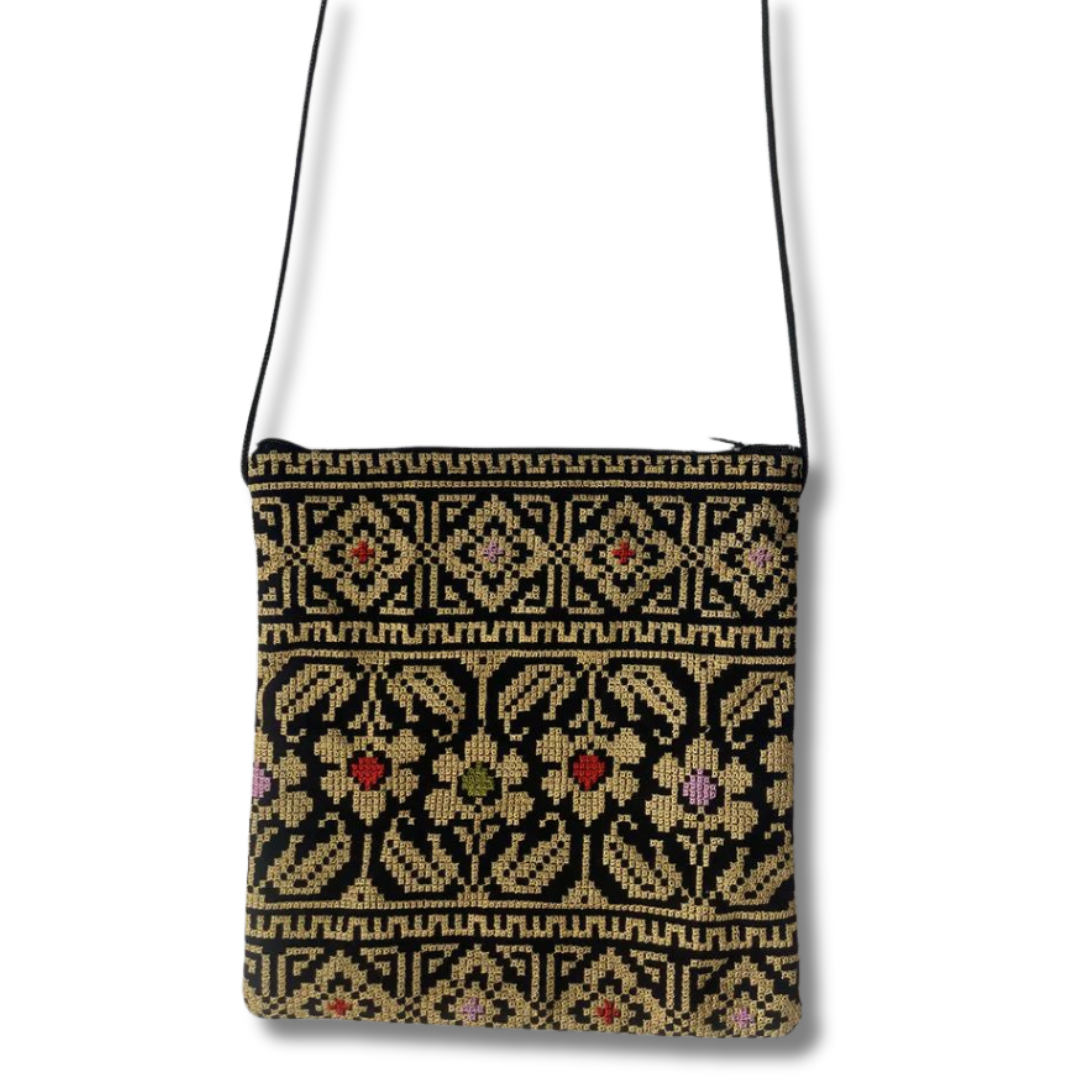 Stylish Crossbody Embroidered Bag - Functional & Eye-Catching Accessory Palestinian Elegance
