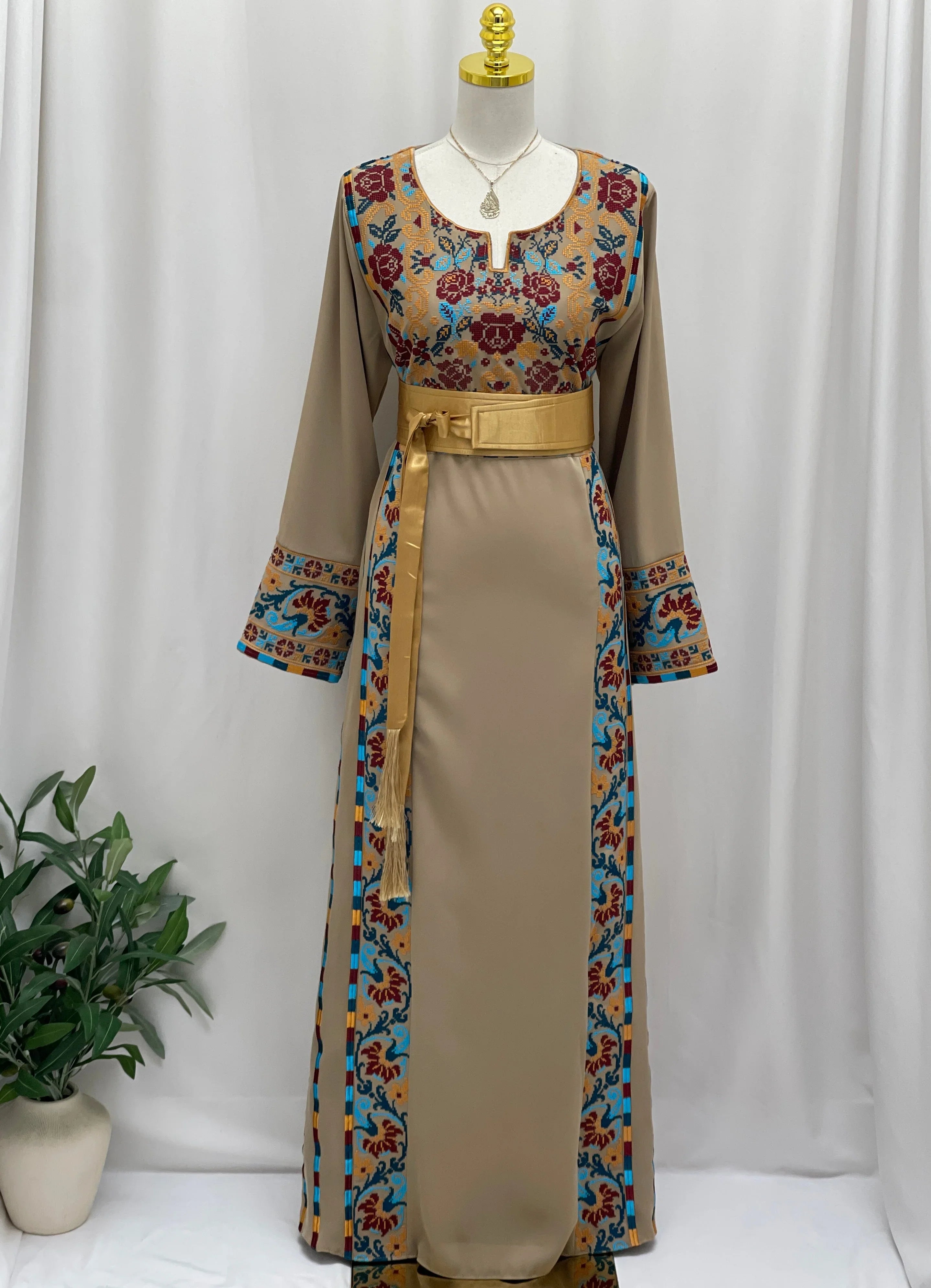 Sumrat Al-Rouh Embroidered Thobe Palestinian Elegance