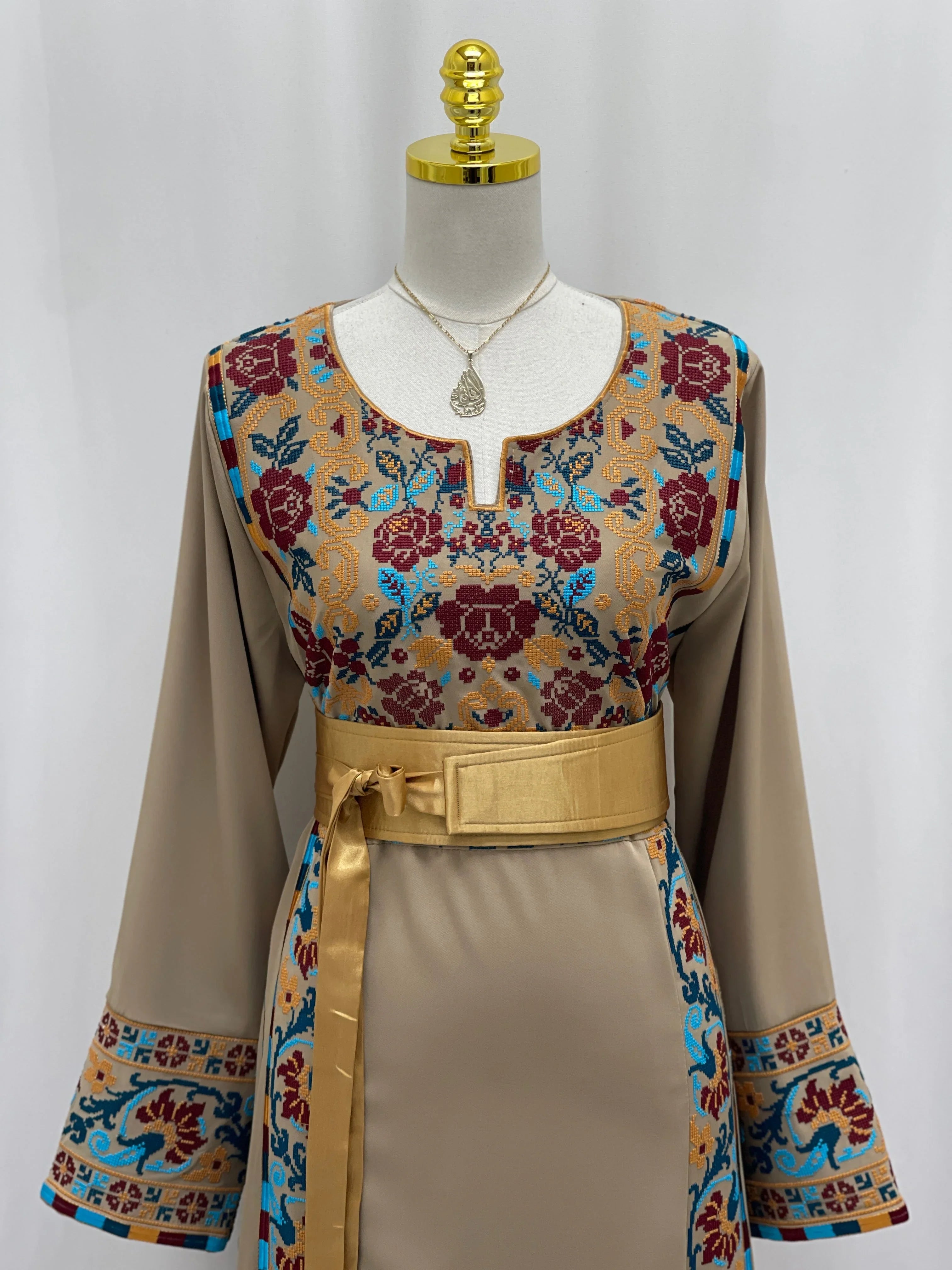 Sumrat Al-Rouh Embroidered Thobe Palestinian Elegance