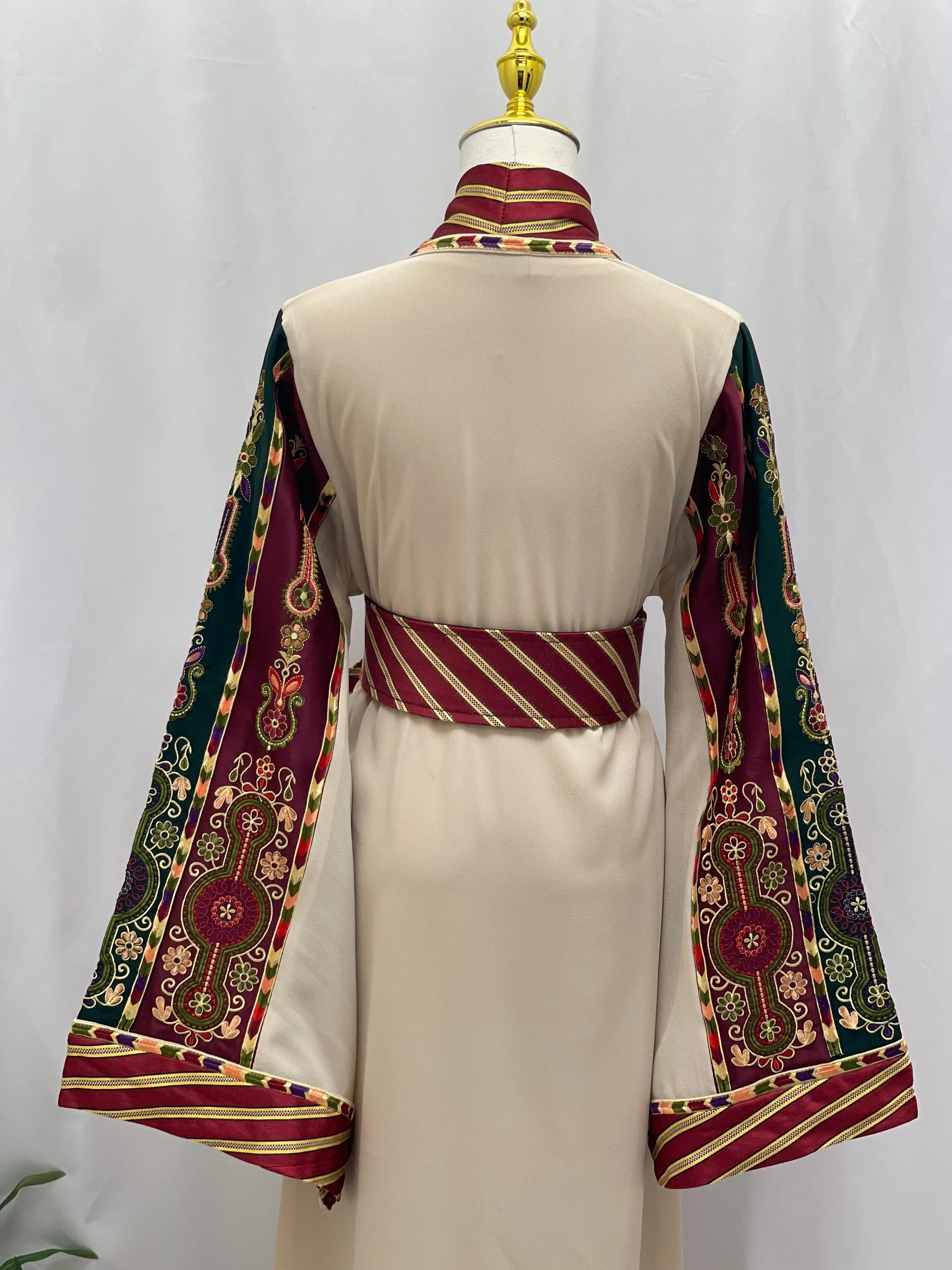 Suzan Kashmir Embroidered Open Abaya - Elegance & Versatility - Palestinian Elegance