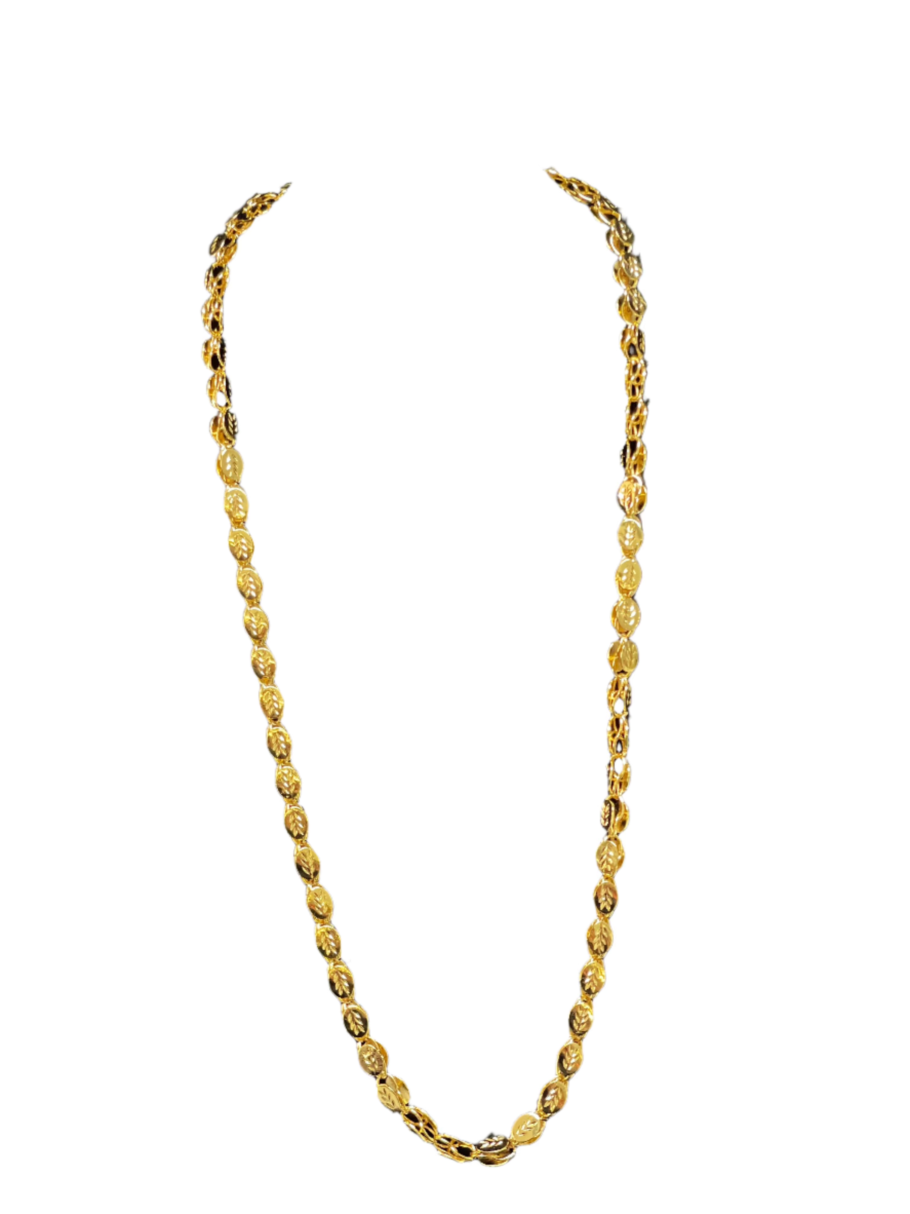 Halabi imitation gold necklace by Palestinian Elegance with intricate chain design in imitated gold