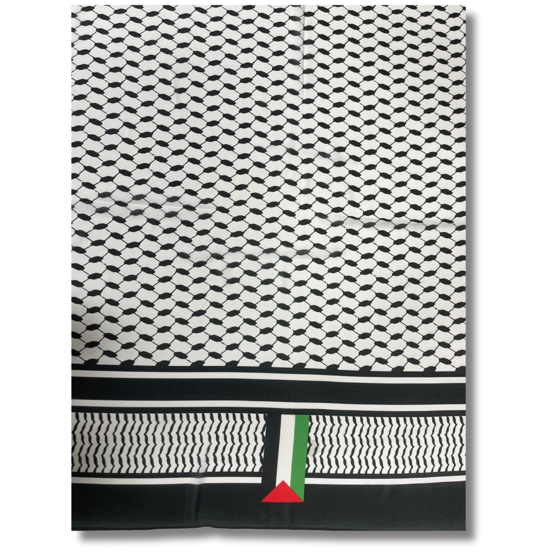 Unique Kuffiyeh Hijab with Palestine Flag Palestinian Elegance