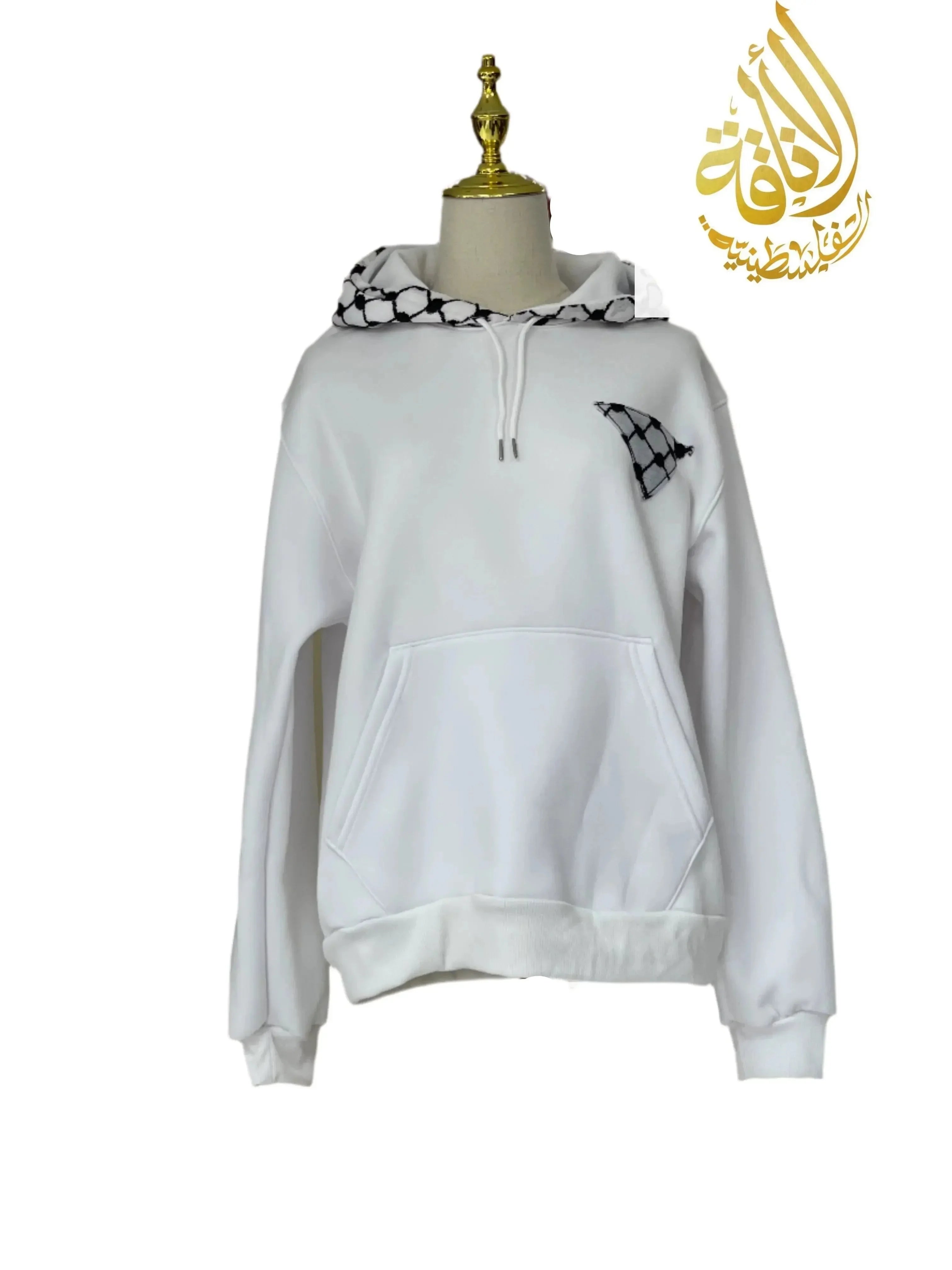 Unisex Kufiyeh Print Pullover Hoodie - Authentic Palestinian Cultural Statement Design Palestinian Elegance
