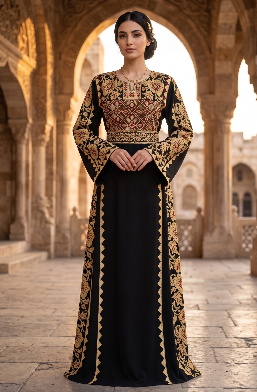 Modern Style Embroidered Thoub-adorned with beautiful embroidery
