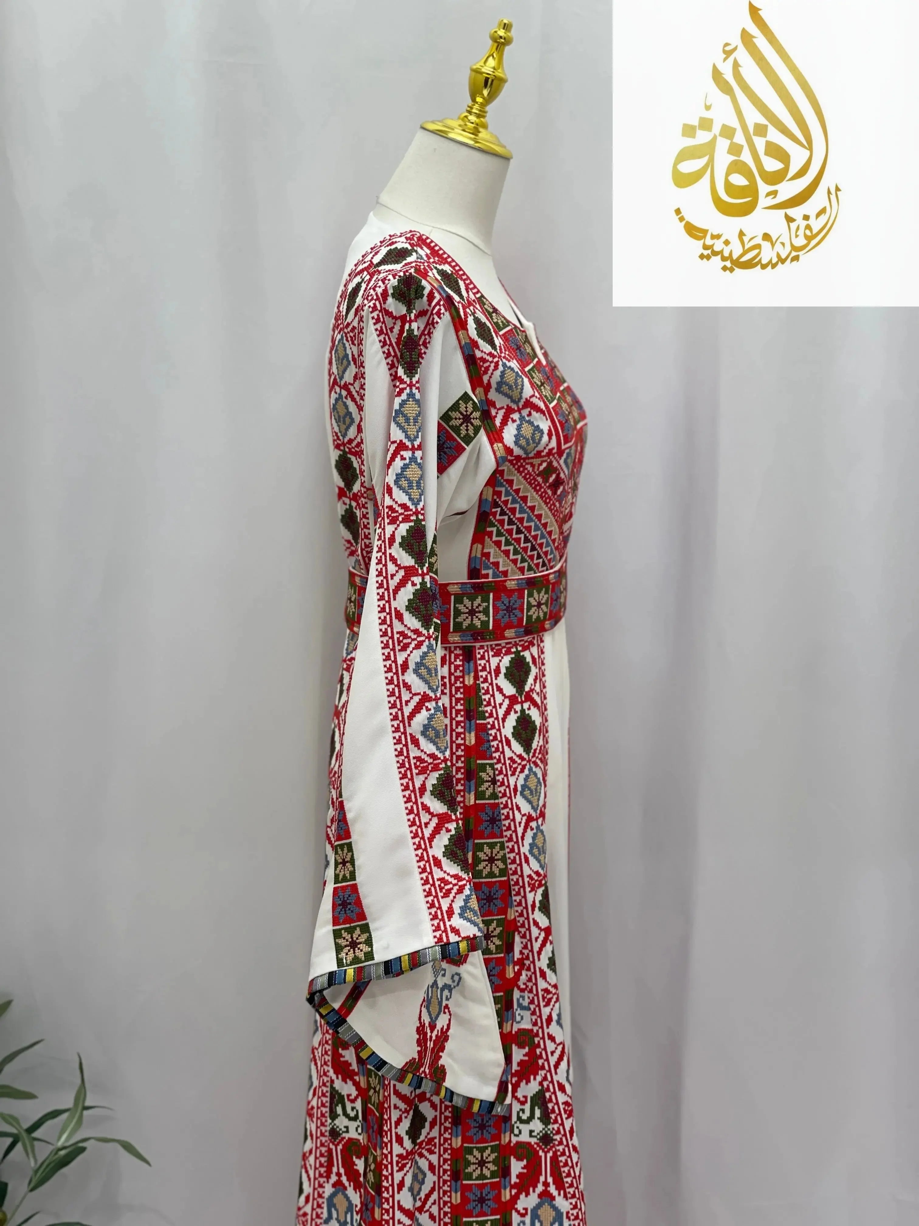 Whispering Waves Embroidered Palestinian Elegance Thoub Modern Elegance Palestinian Elegance