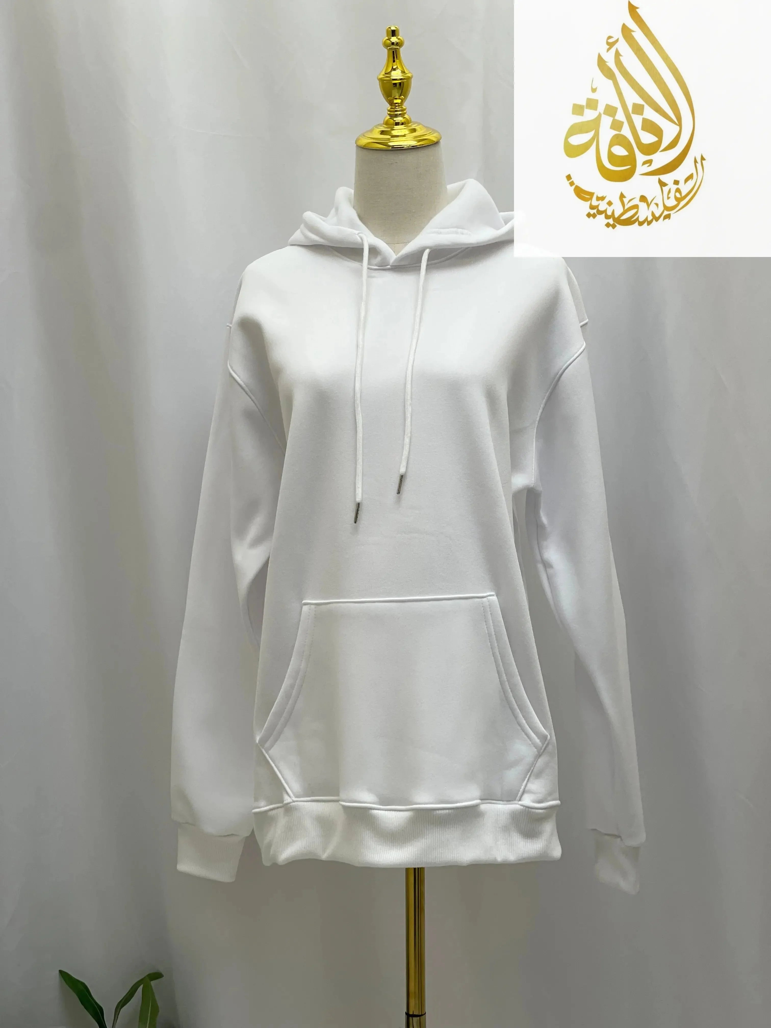 White Hoodie Celebrating the Heritage of Palestine Elegance Pride Palestinian Elegance