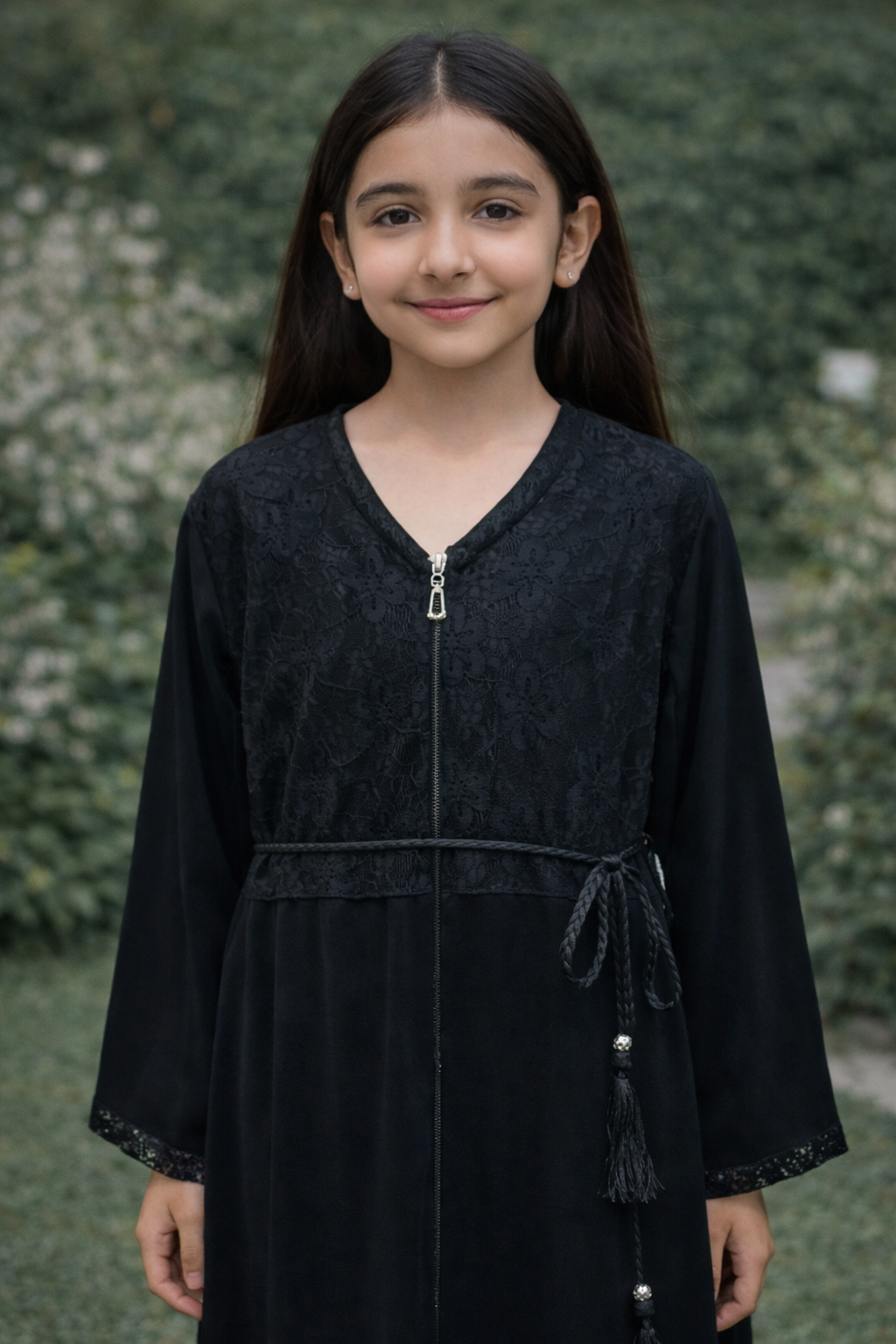 عباية أطفال من التول المزهر بسحاب: أناقة وراحة لعشاق الموضة الصغار