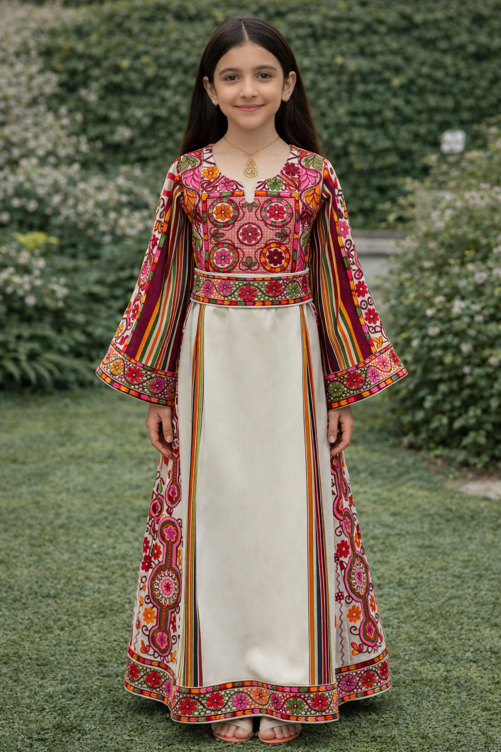 Lujain Girls Majdalawi Embroidered Thoub