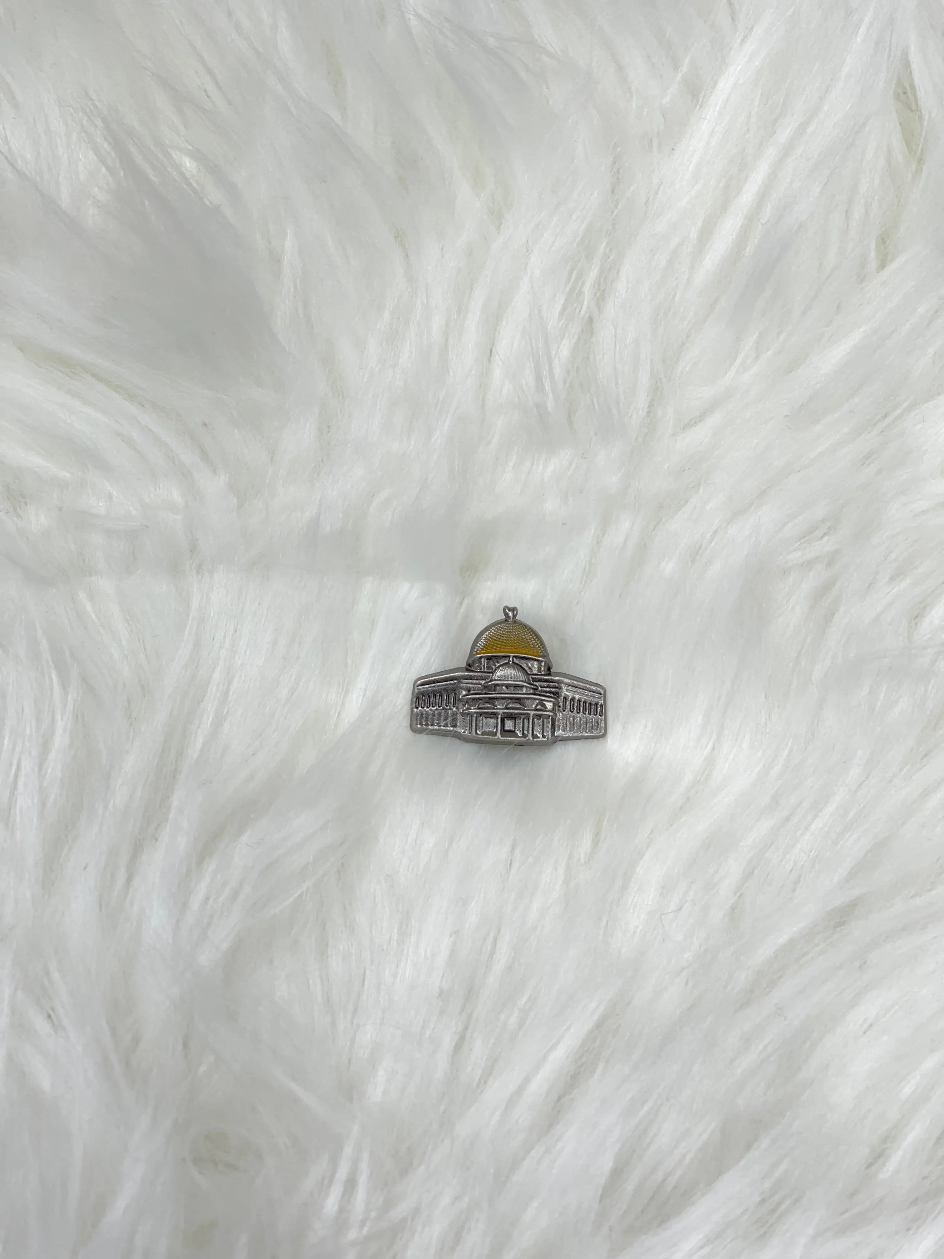 PalestinianElegance Aqsa pin Aqsa Pin Metal showing detailed Dome of the Rock design accessory