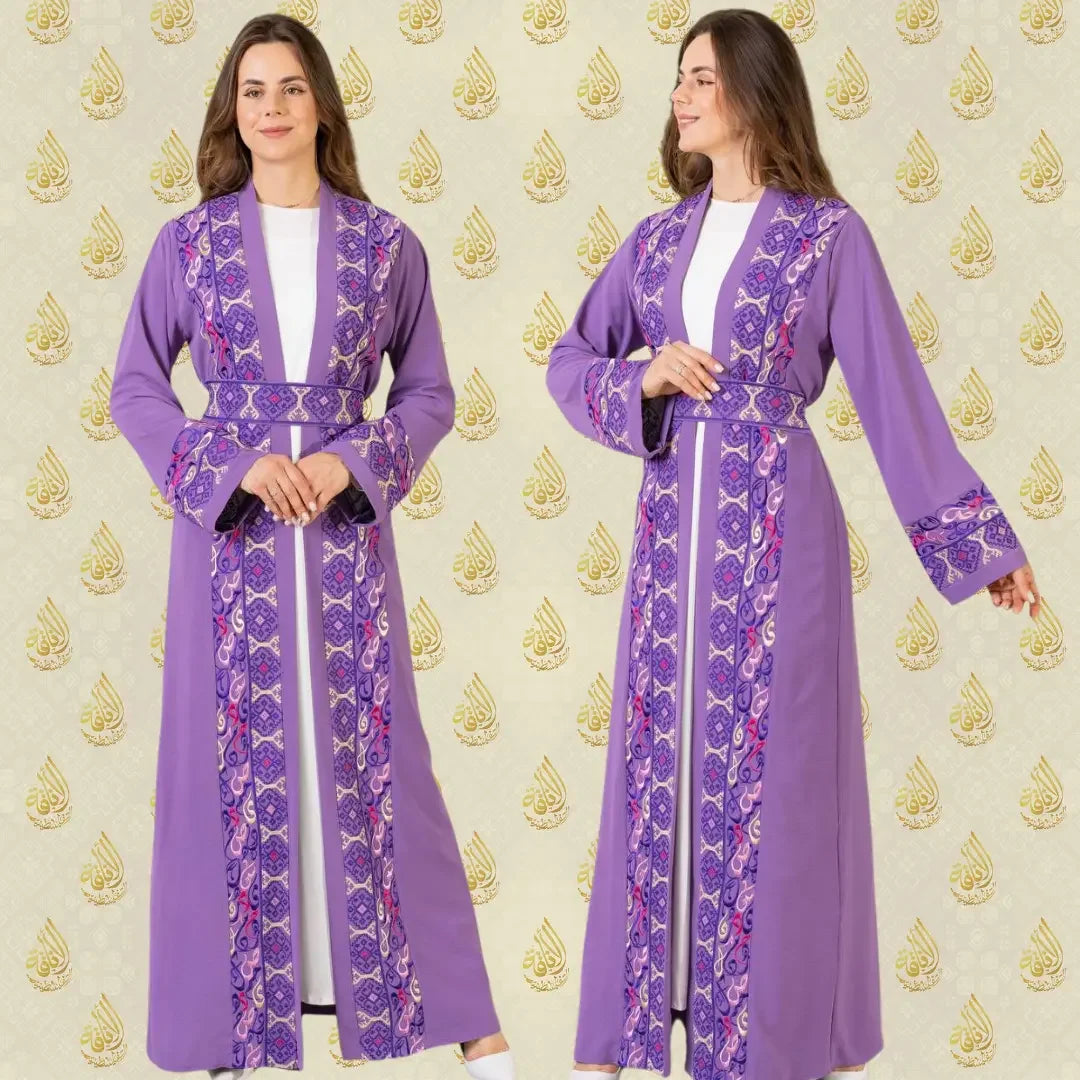 Arabic Letters Two Piece Abaya: Vibrant Elegance and Cultural Charm - Palestinian Elegance