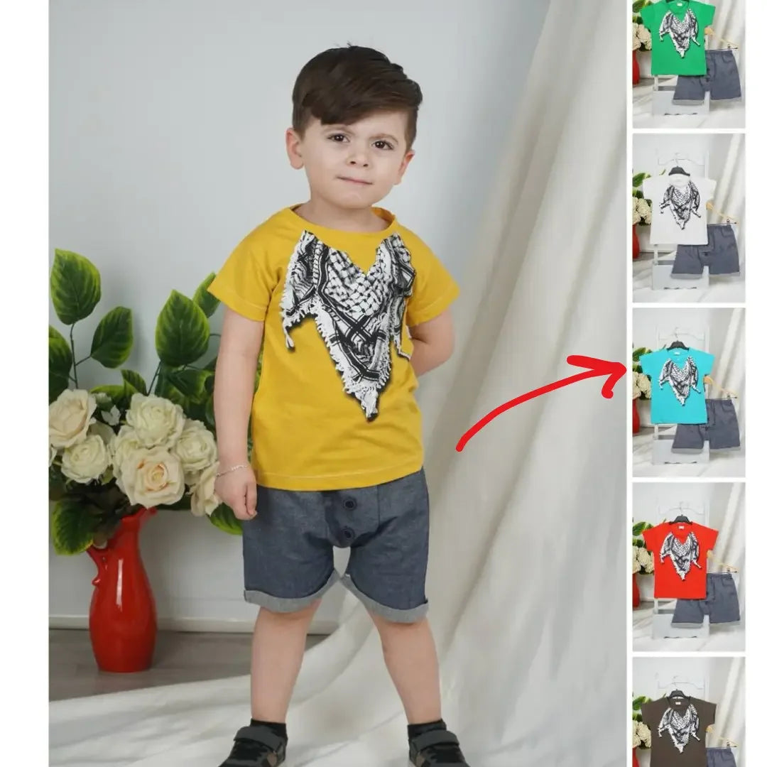 Kids Kuffiyeh Print Shorts: Trendy Style and Ultimate Comfort - Palestinian Elegance