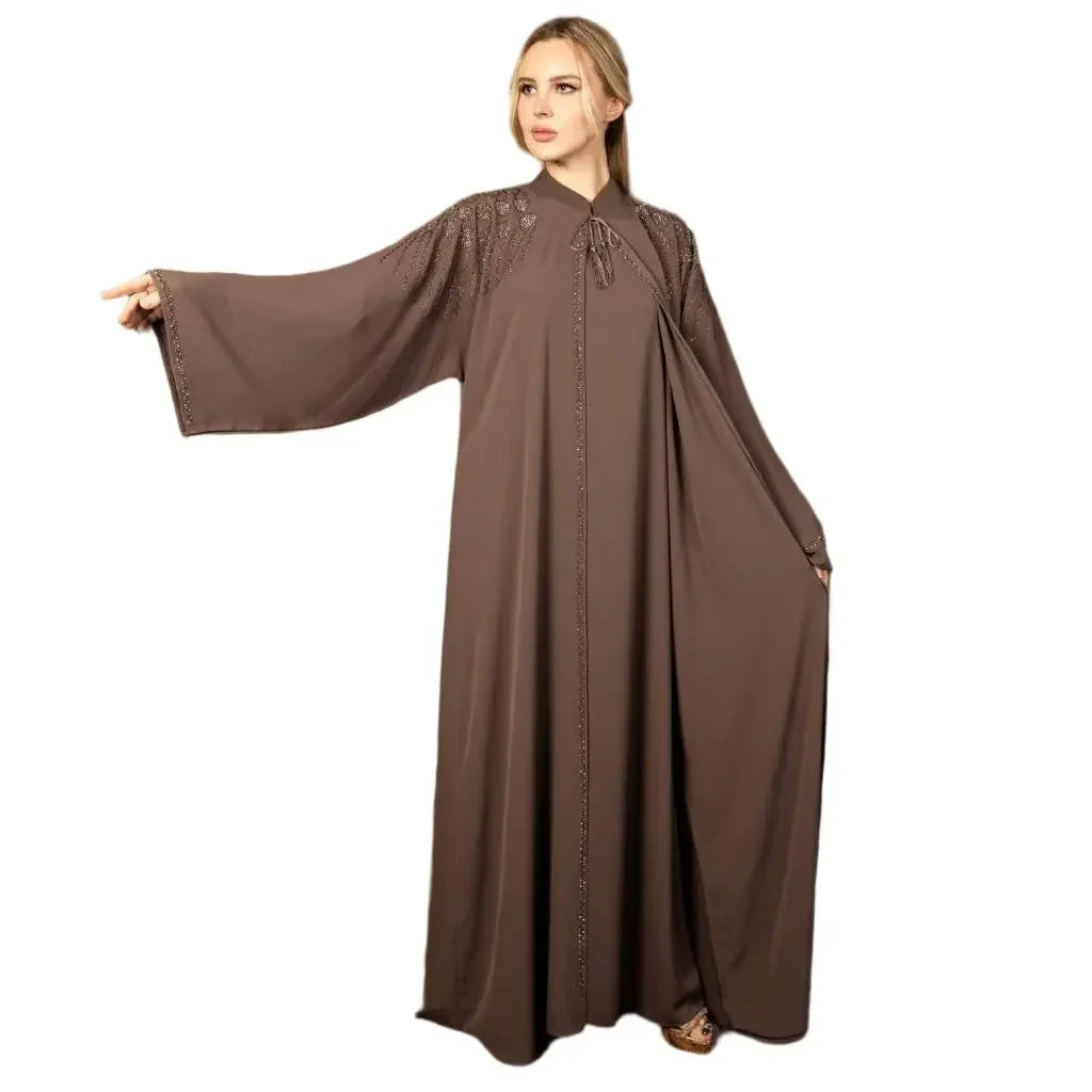 Two-Piece Abaya with Intricate Beading: Elegance and Versatility for Every Occasion - Palestinian Elegance
