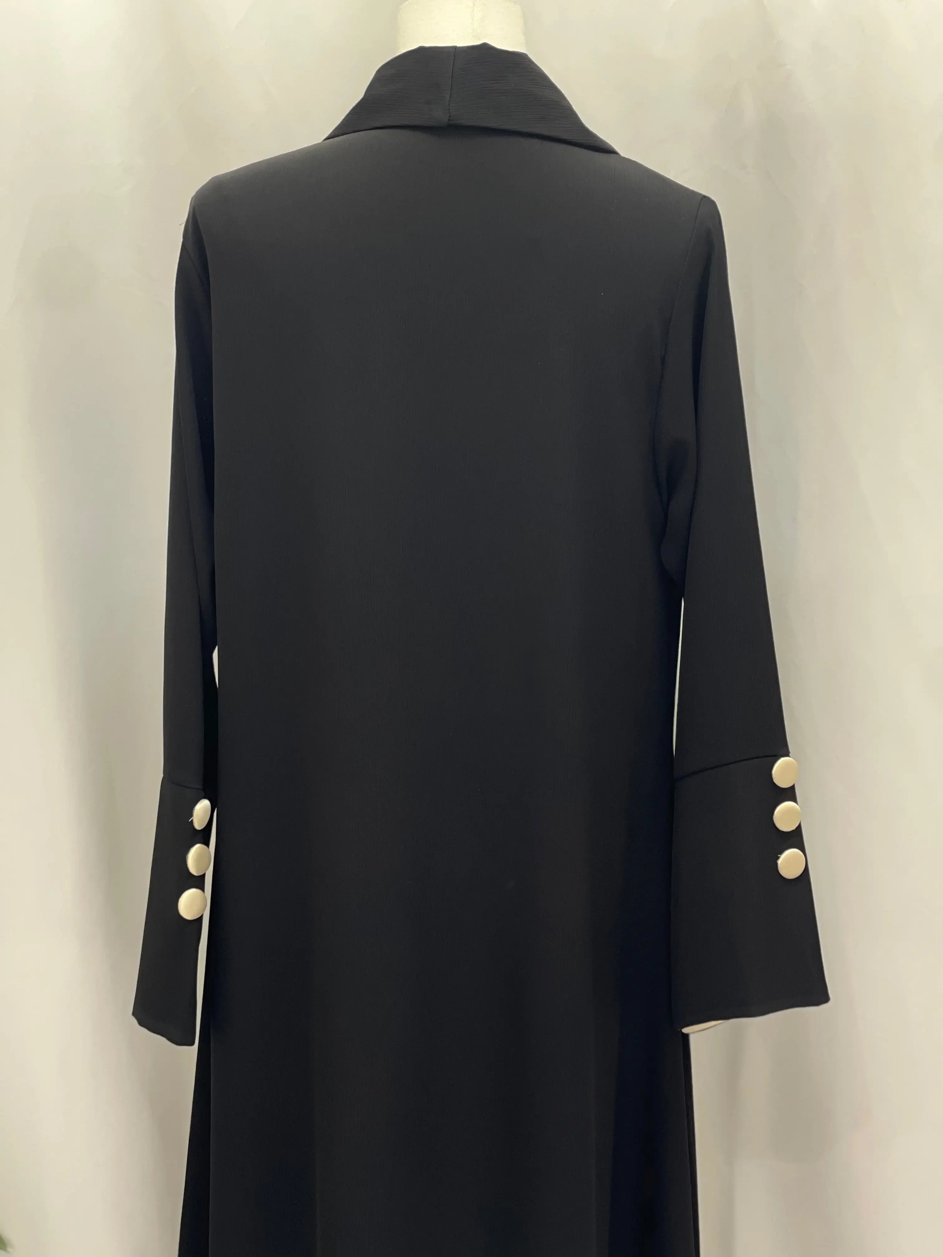 Palestinian Elegance Black Abaya with Gold Accents Palestinian Elegance