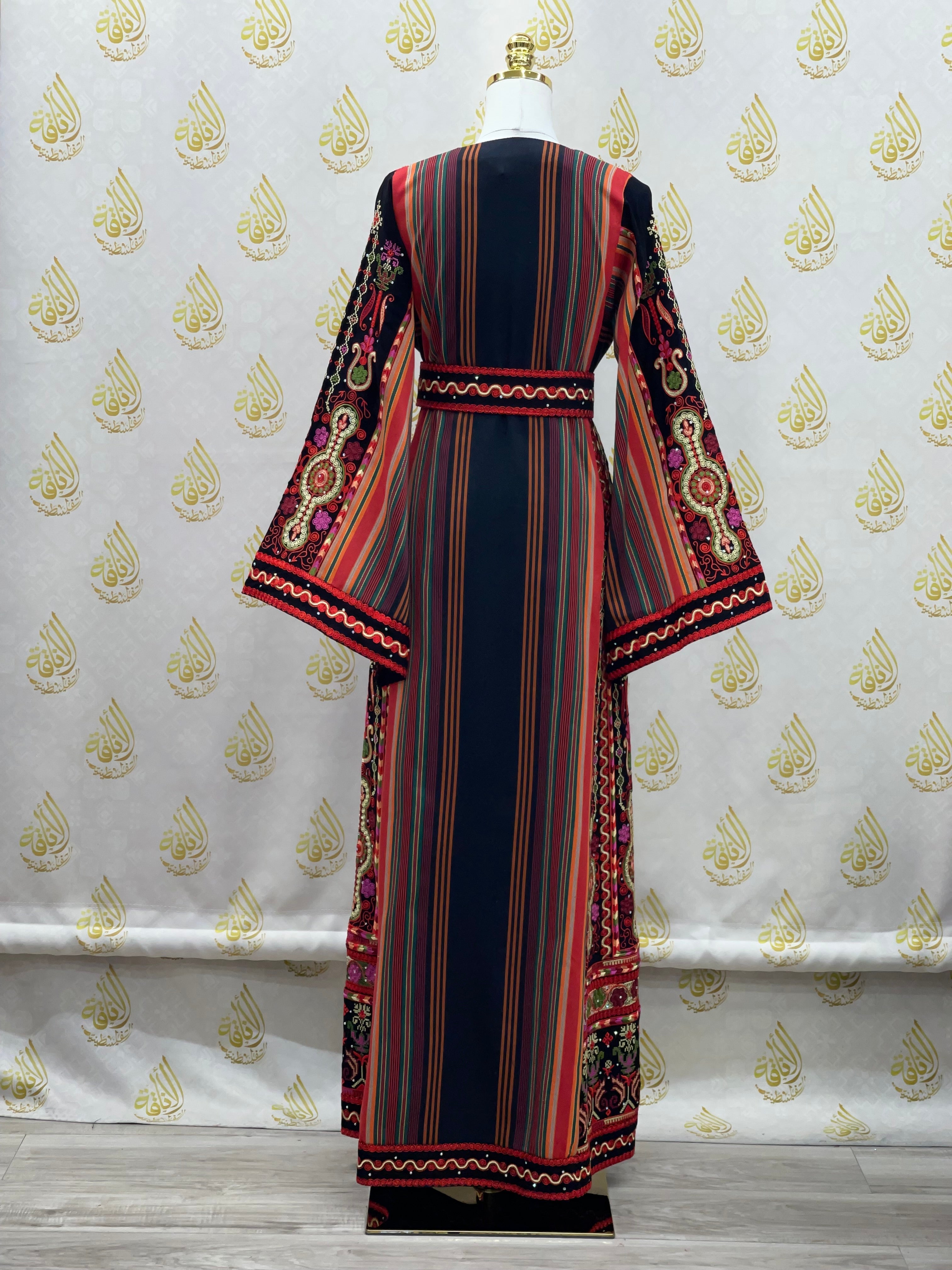 Black Embroidered Majdalwi Palestinian Elegance