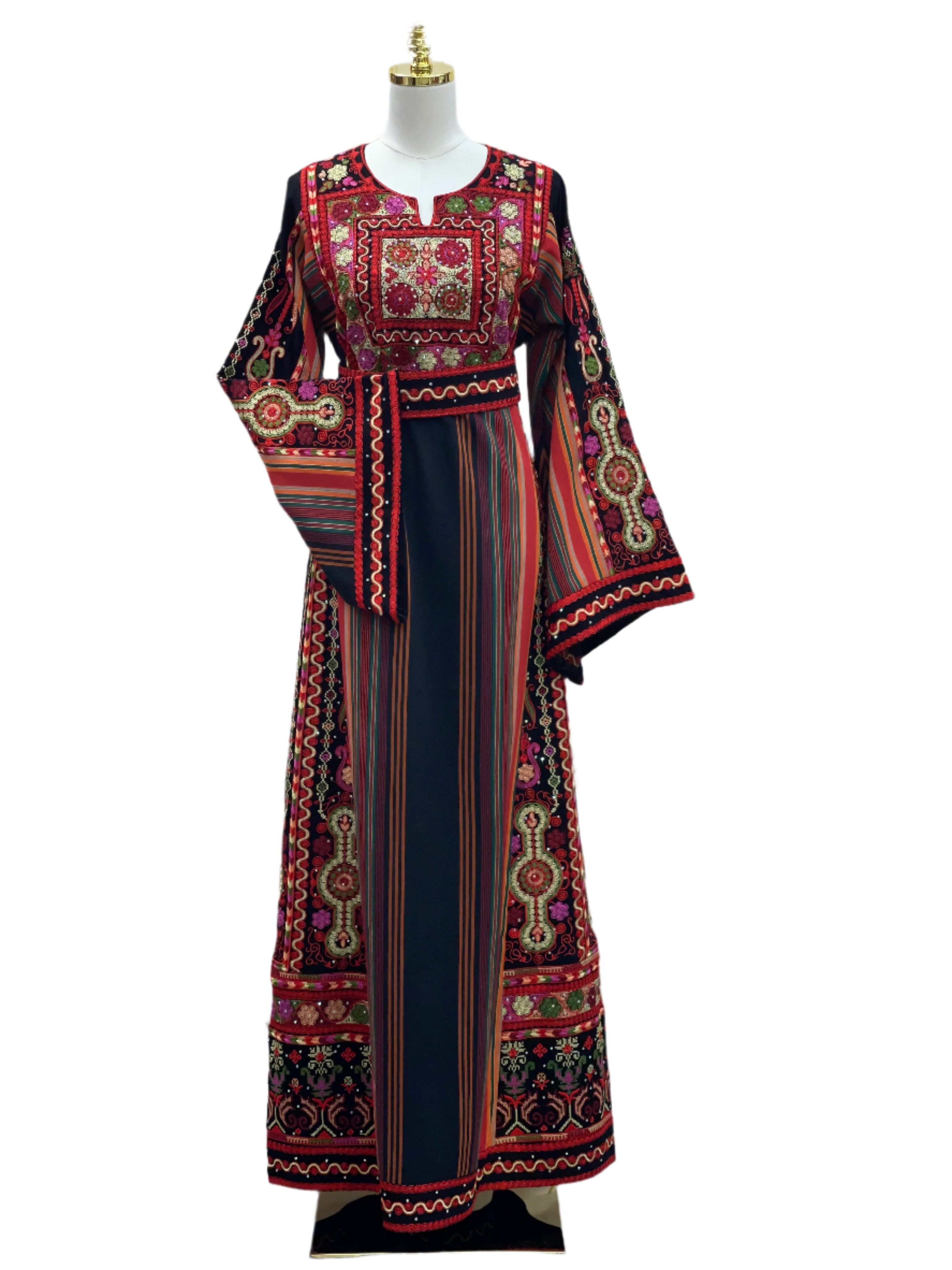 Black Embroidered Majdalwi Palestinian Elegance