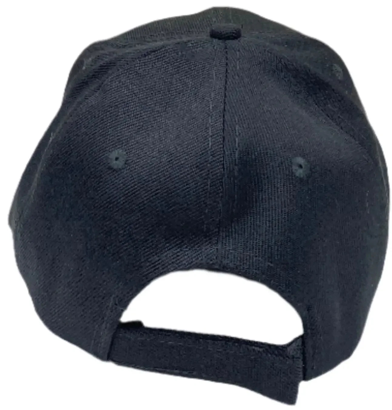 Back view of black Palestinian flag hat with adjustable strap from Palestinian Elegance accessories