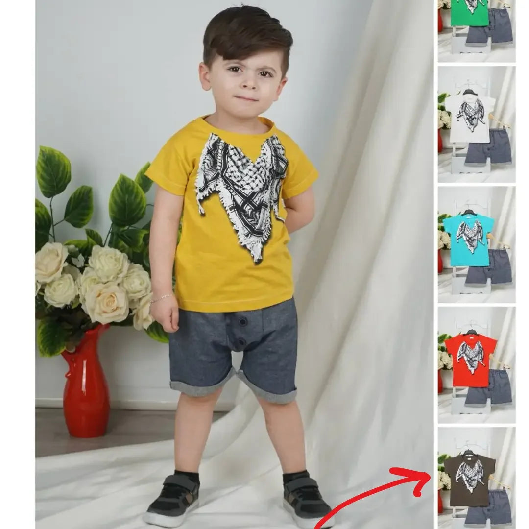 Kids Kuffiyeh Print Shorts: Trendy Style and Ultimate Comfort - Palestinian Elegance