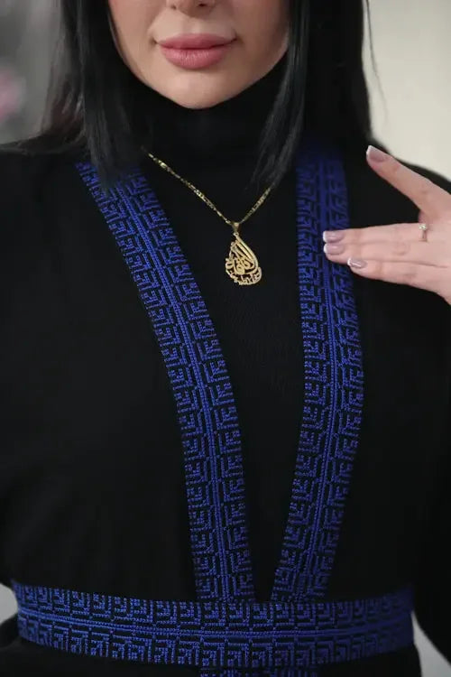 Bold and Beautiful: Chiffon Vest with Vibrant Embroidery Palestinian Elegance