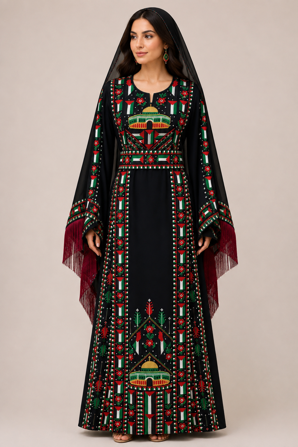 Palestinian and Proud Embroidered Thoub - Celebrate Heritage in Style