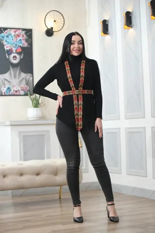 Colorful Sophistication: Embroidered Chiffon Layer Palestinian Elegance