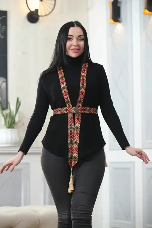 Colorful Sophistication: Embroidered Chiffon Layer Palestinian Elegance