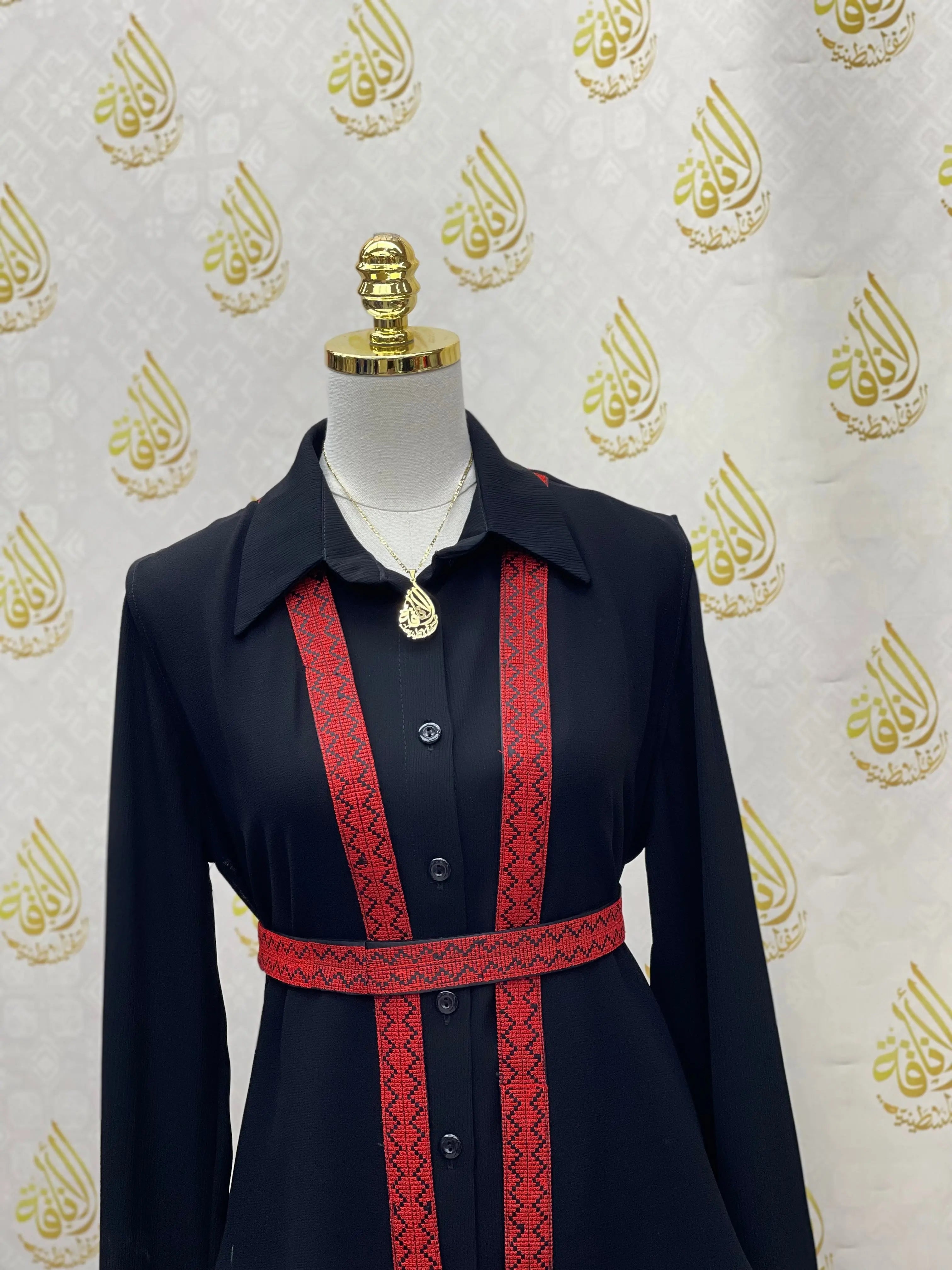 Elegant Embroidered Chiffon Vest with Playful Tassels Palestinian Elegance