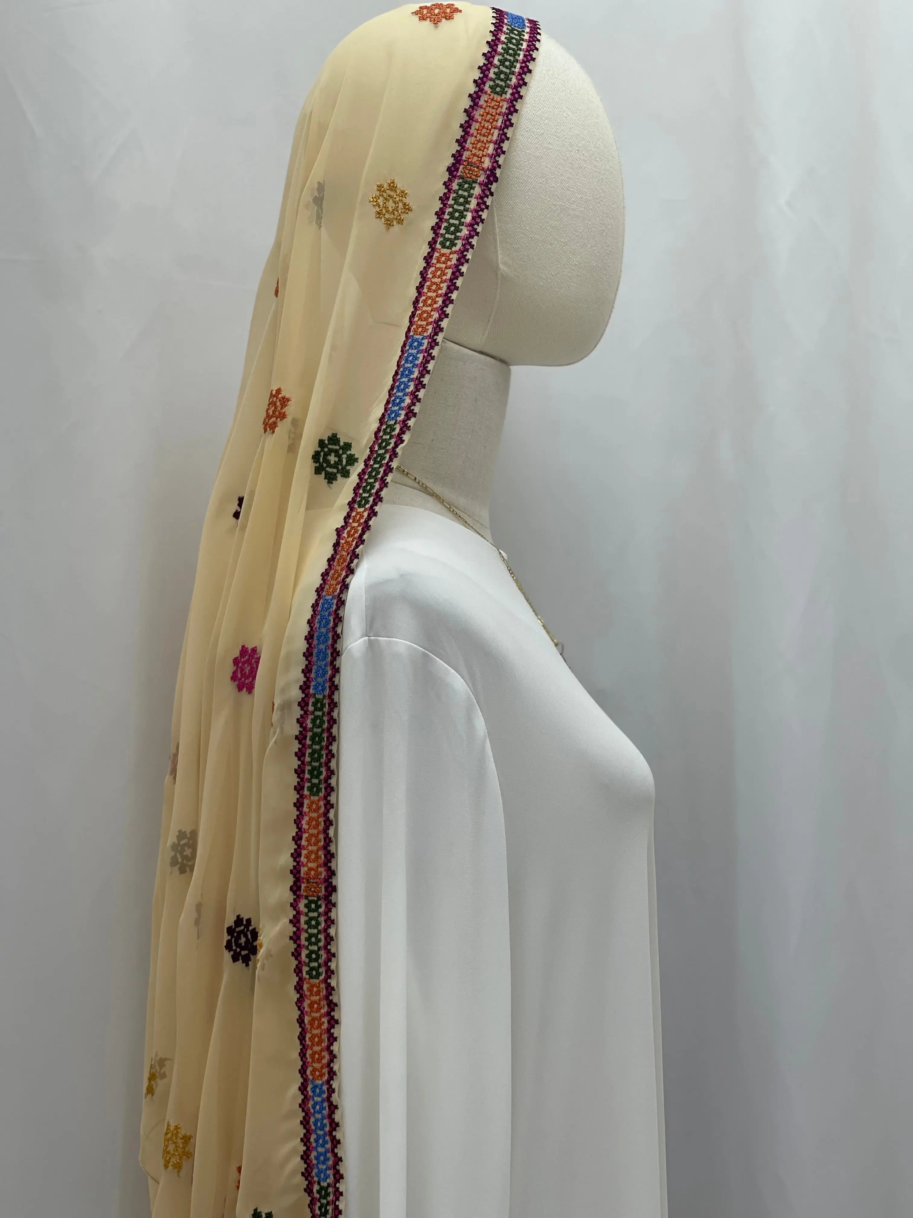 Elegance and Warmth: Embroidered Khirka-Shwal Palestinian Elegance