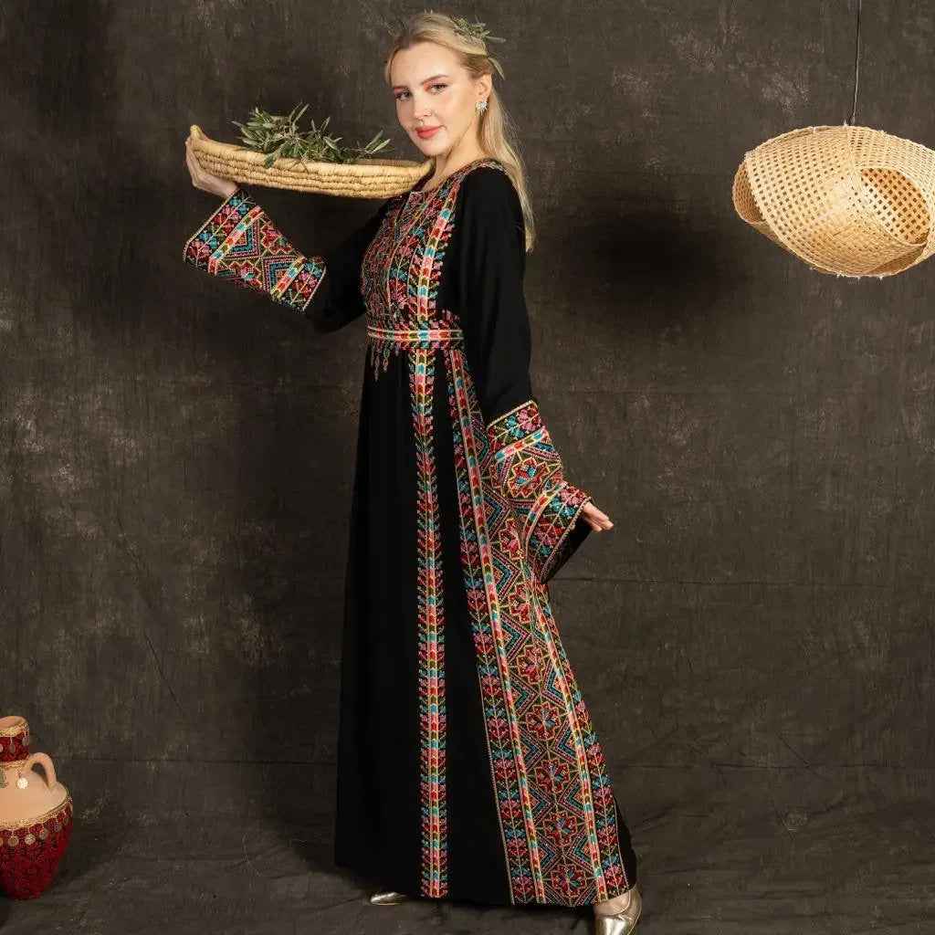 Embroidered Manajel Dress - Traditional Style