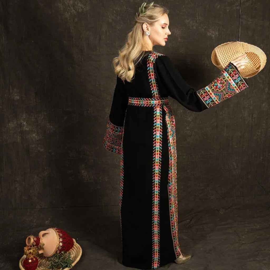 Embroidered Manajel Dress - Traditional Style