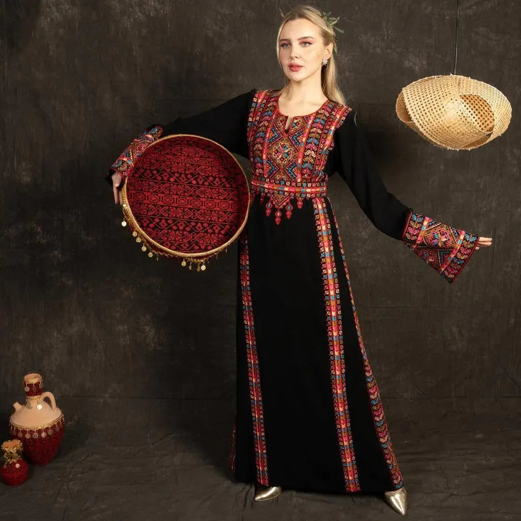 Embroidered Manajel Dress - Traditional Style