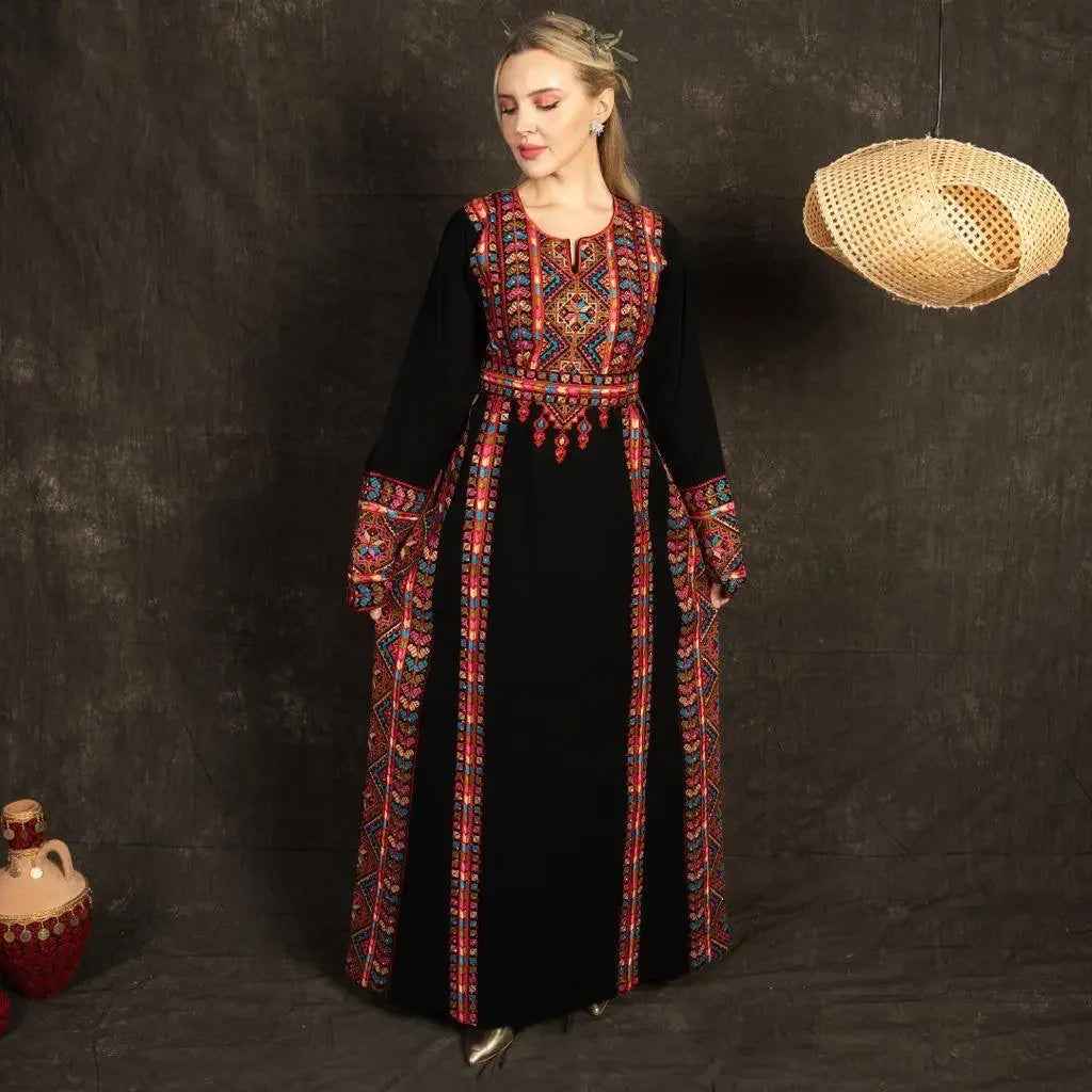Embroidered Manajel Dress - Traditional Style