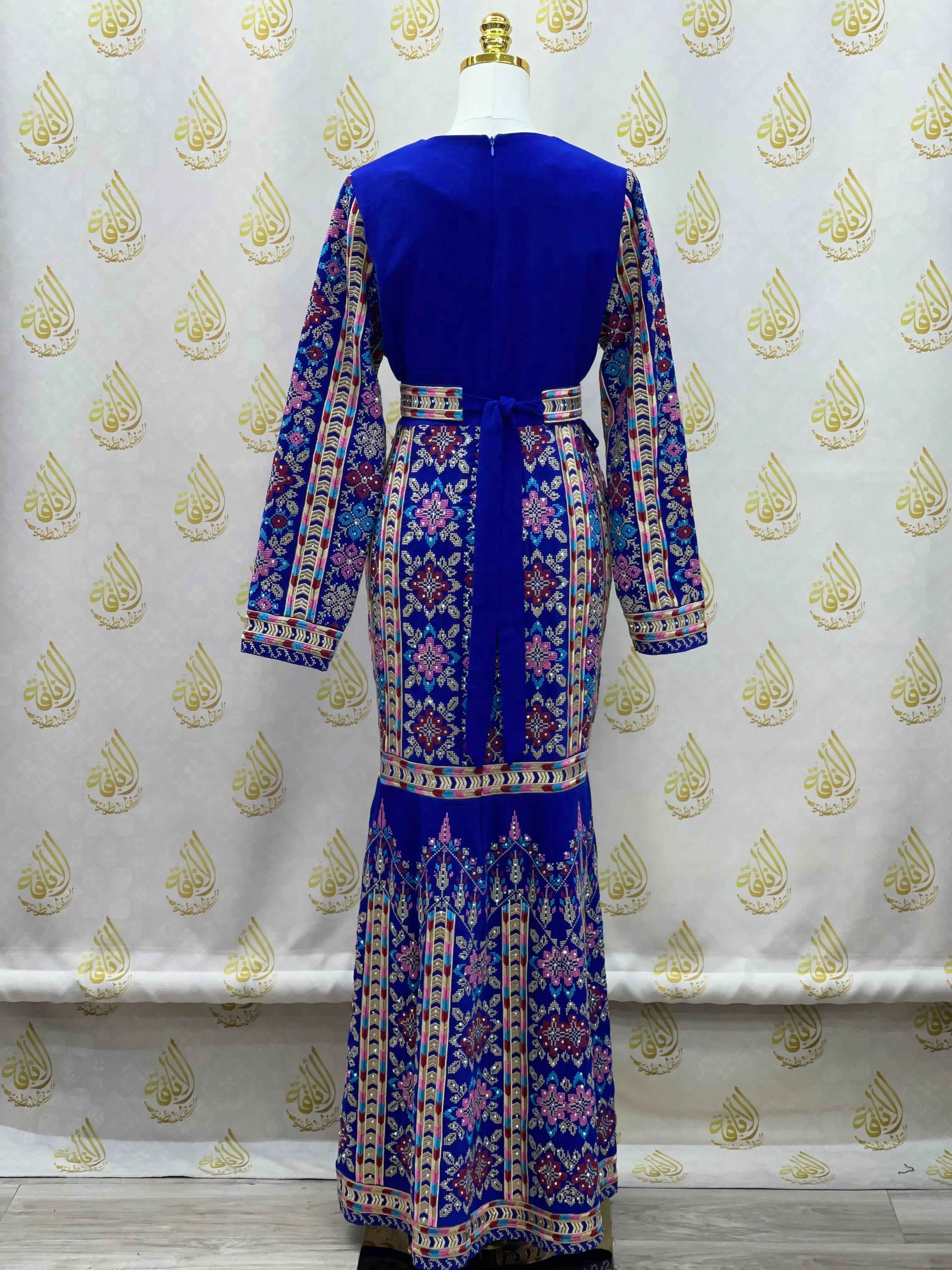 Embroidered Mermaid Thoub Dress For Women - Palestinian Elegance
