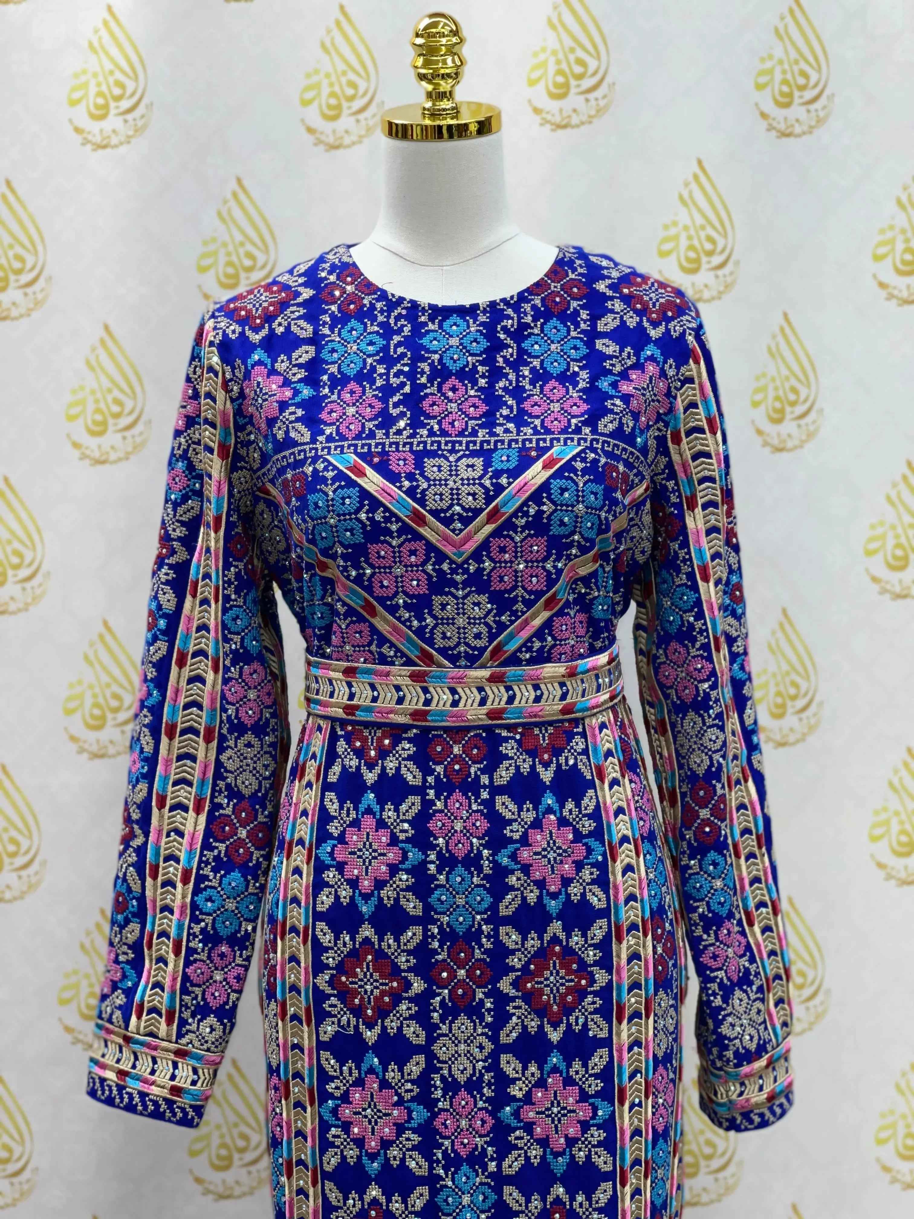 Embroidered Mermaid Thoub Dress For Women - Palestinian Elegance