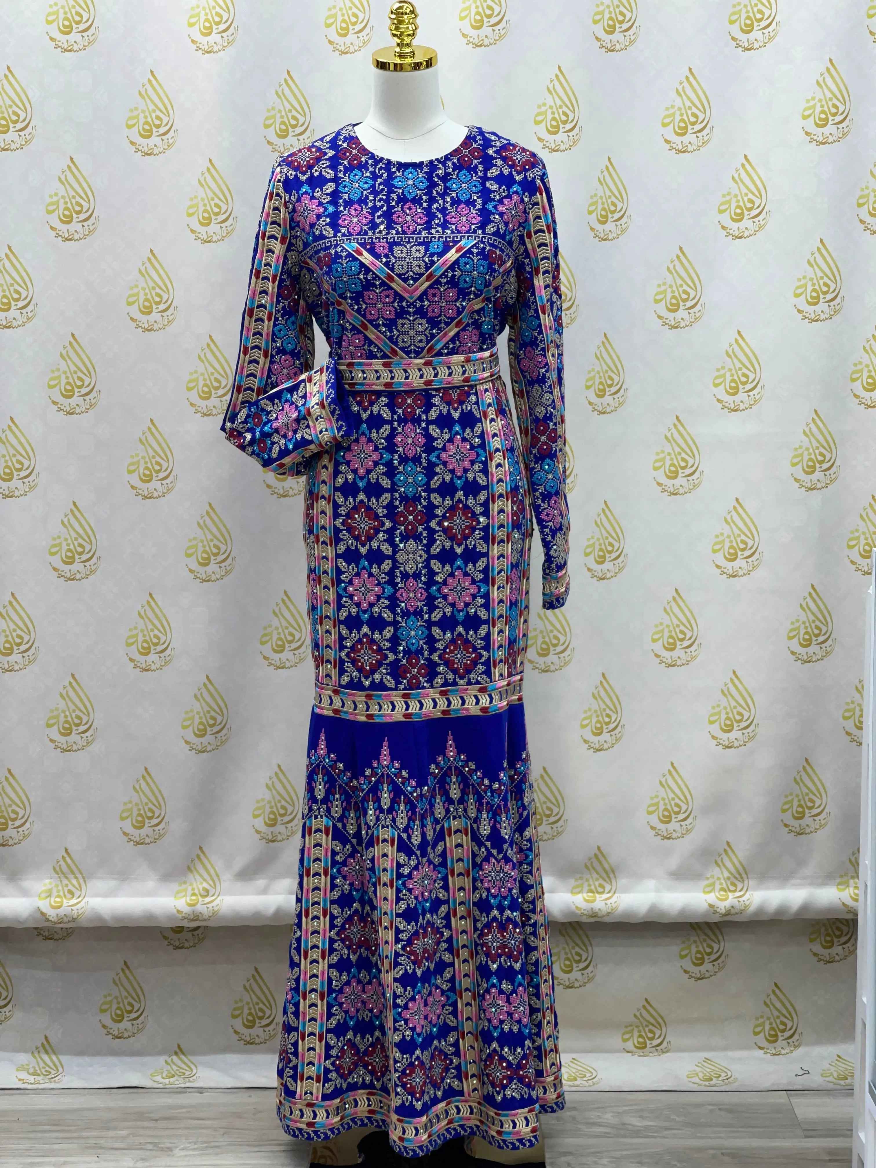 Embroidered Mermaid Thoub Dress For Women - Palestinian Elegance