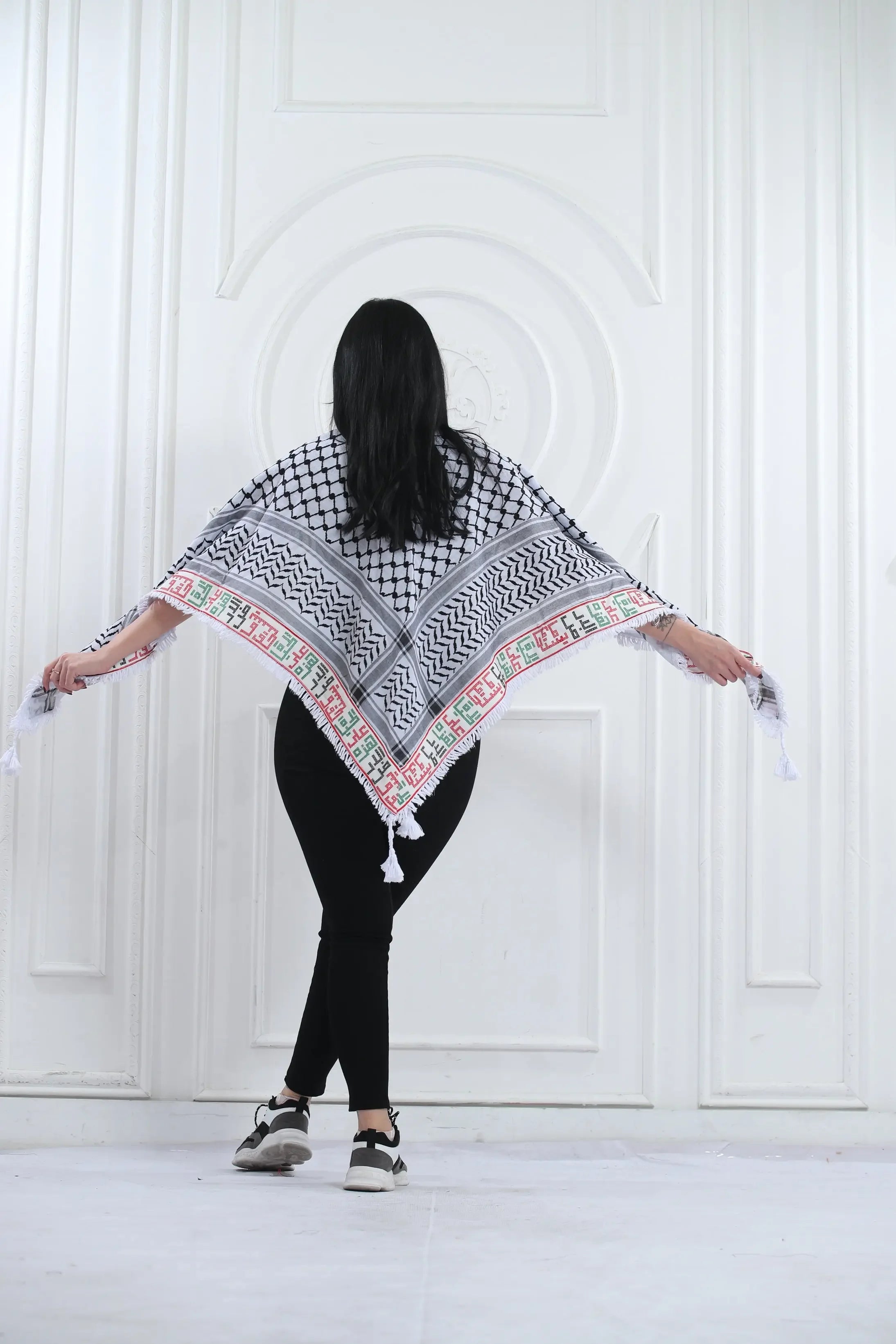 Cultural Elegance: On This Earth Embroidered Kuffia Palestinian Elegance