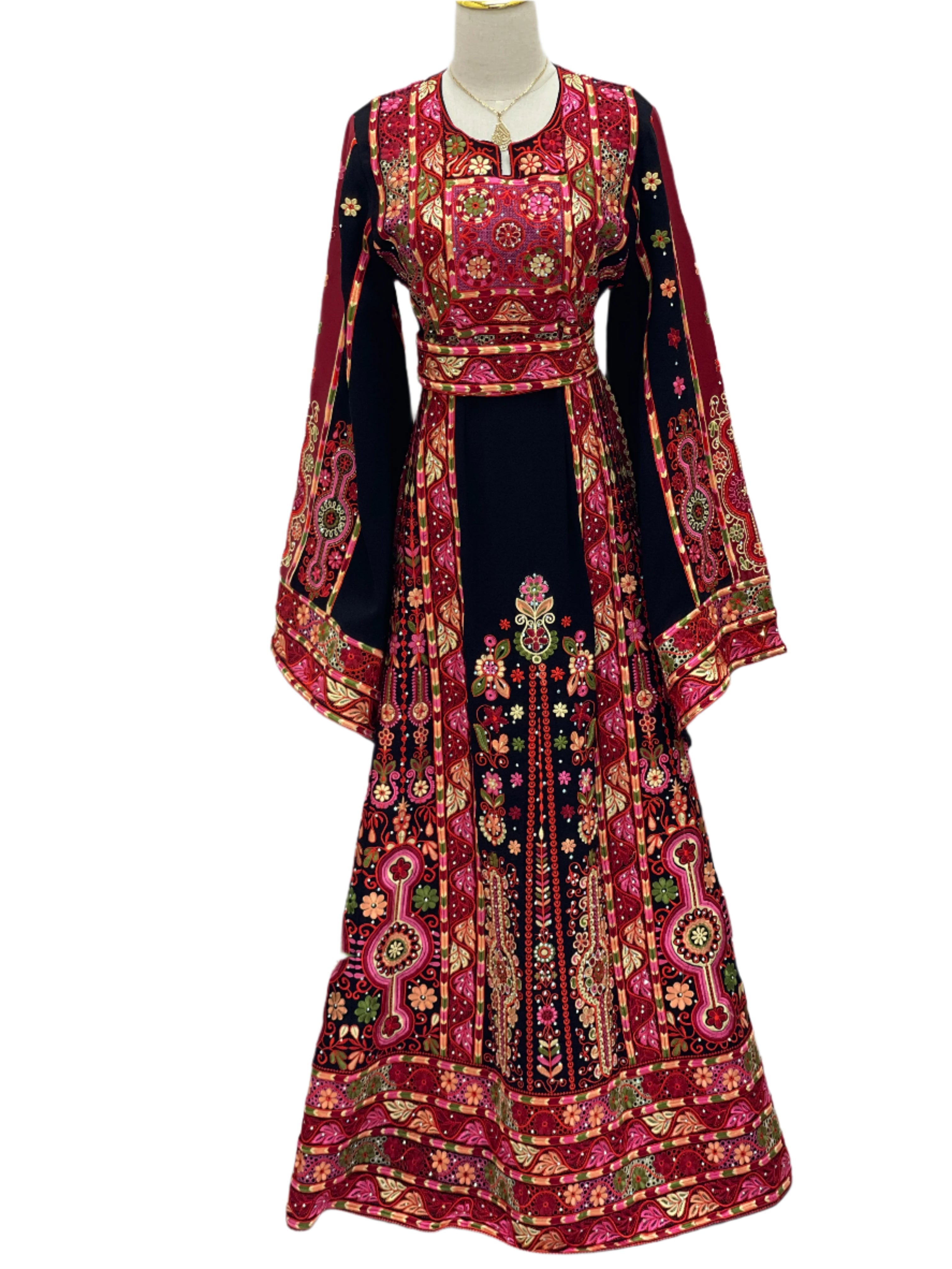 Full Embroidered Thoub Palestinian Elegance
