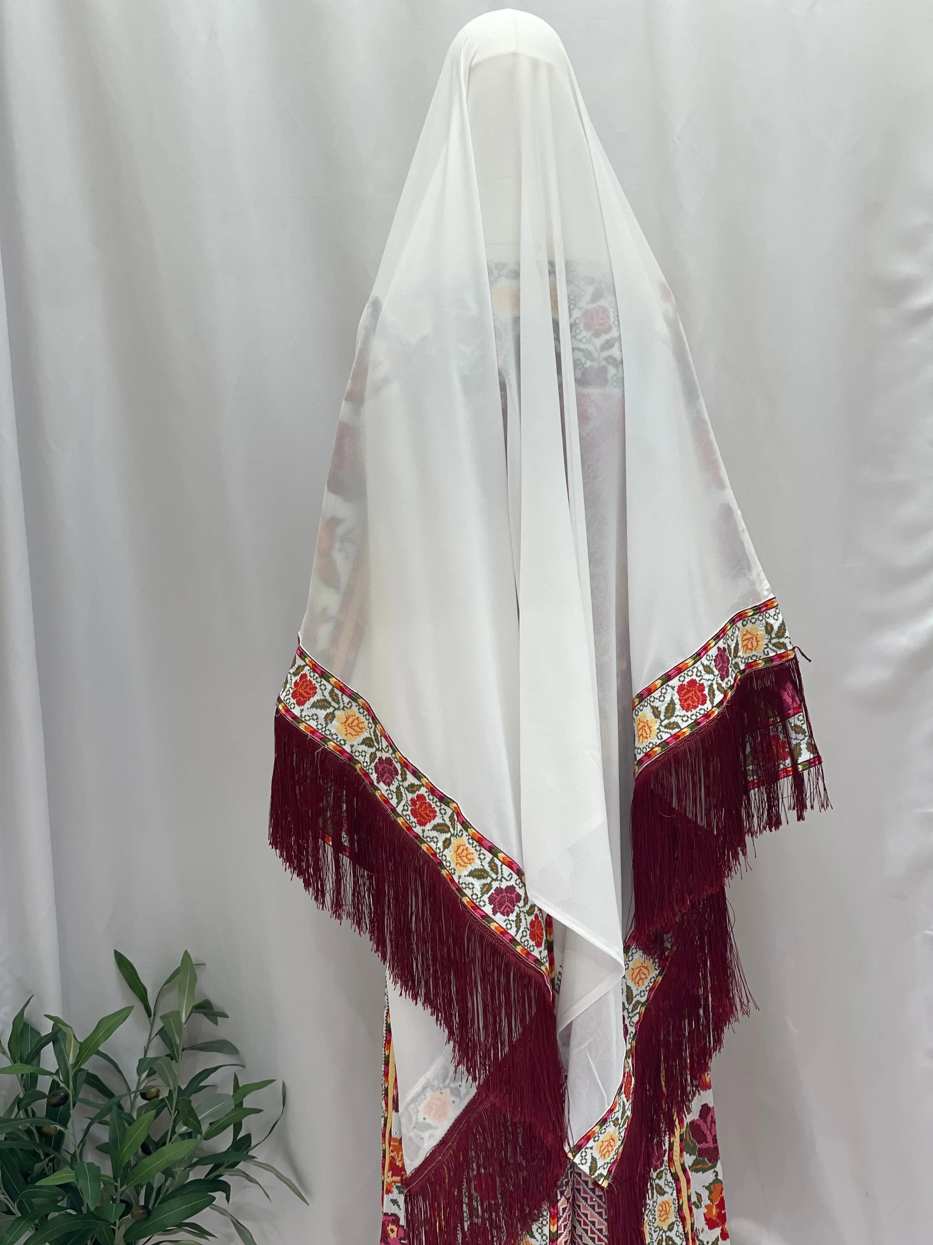 Embroidered Roses Thoub - Elegant Floral Design for Modern Style Palestinian Elegance