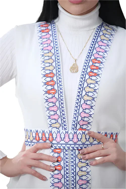 Artisanal Excellence: Vest with Detailed Embroidery Palestinian Elegance