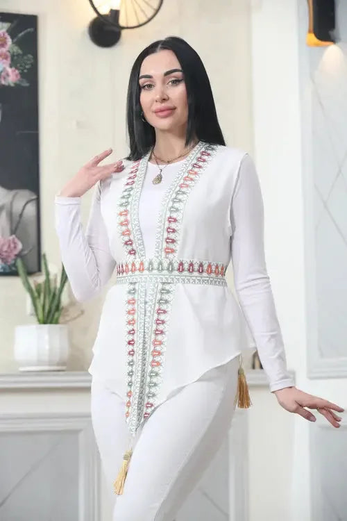 Artisanal Excellence: Vest with Detailed Embroidery Palestinian Elegance
