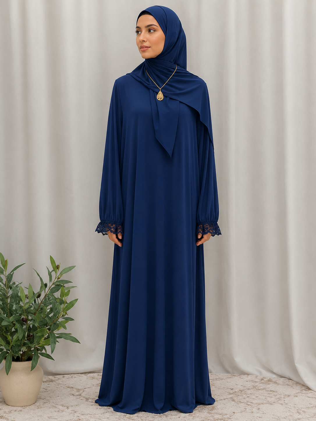 Samar Premium Prayer Dress with Attached Hijab - Effortless Salah Preparation