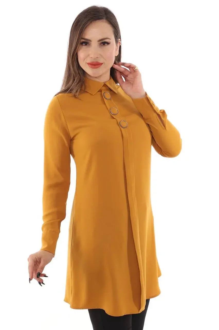 Formal Tunic Sleek and Professional Business Wardrobe Essential Palestinian Elegance