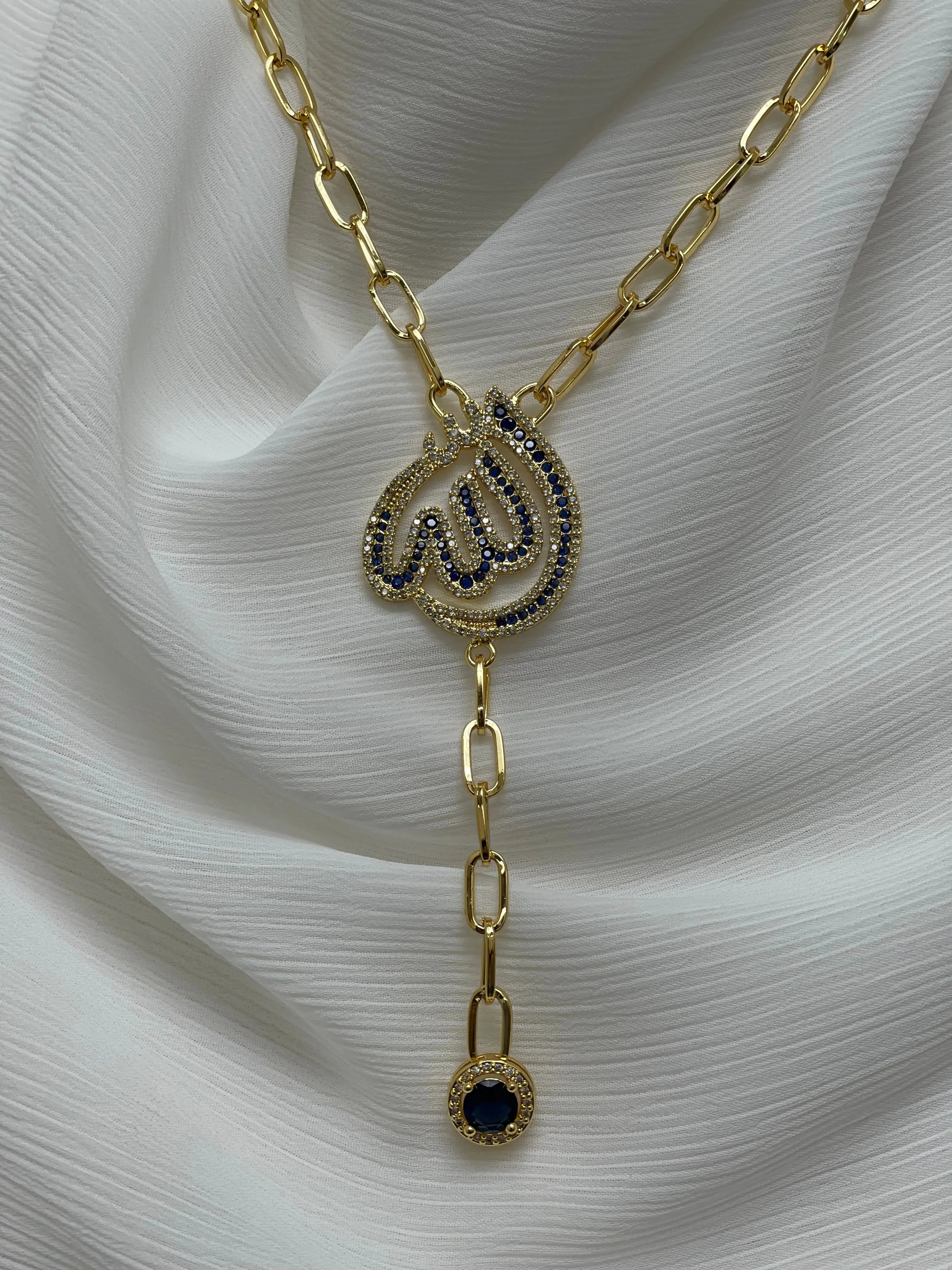 Divine Elegance: Allah Name Necklace Palestinian Elegance
