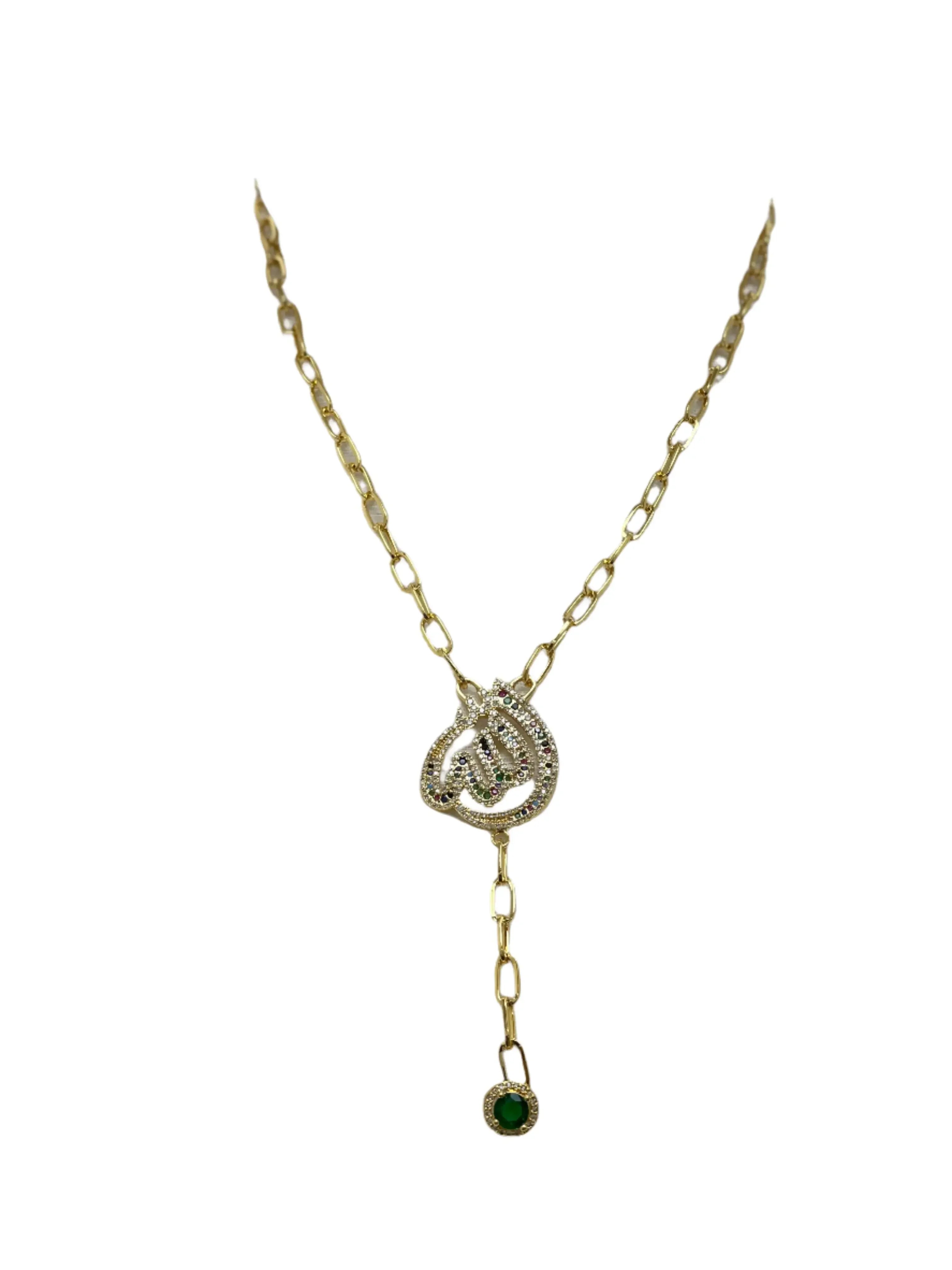 Divine Elegance: Allah Name Necklace Palestinian Elegance