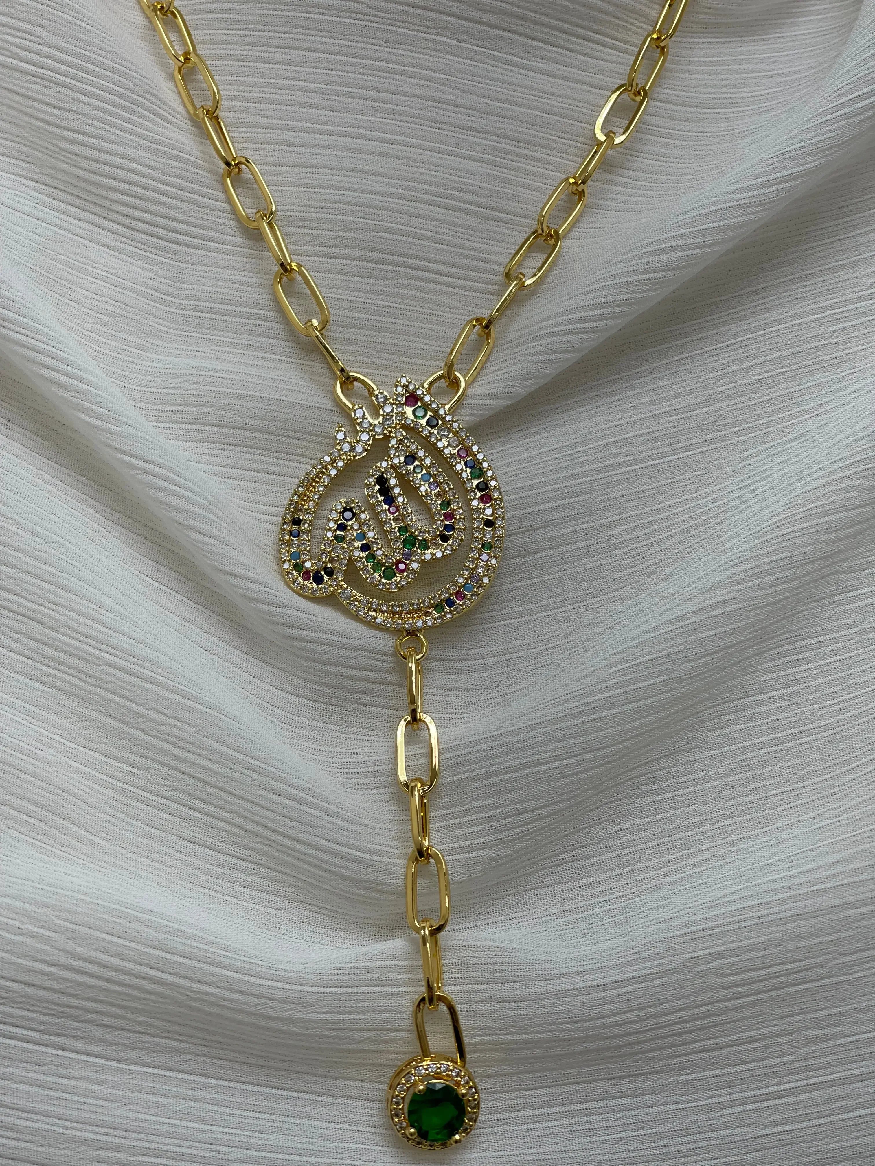 Divine Elegance: Allah Name Necklace Palestinian Elegance