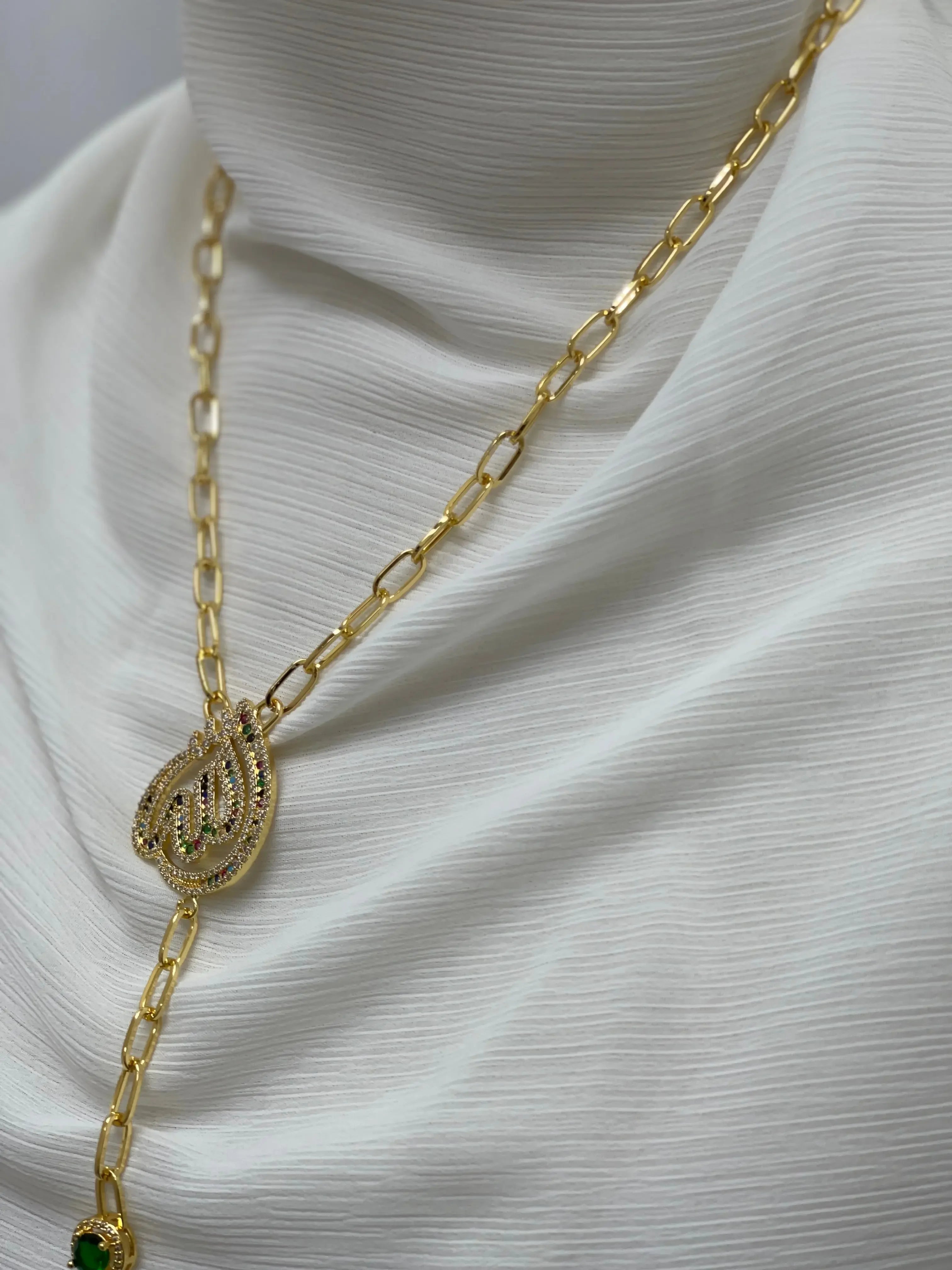 Divine Elegance: Allah Name Necklace Palestinian Elegance