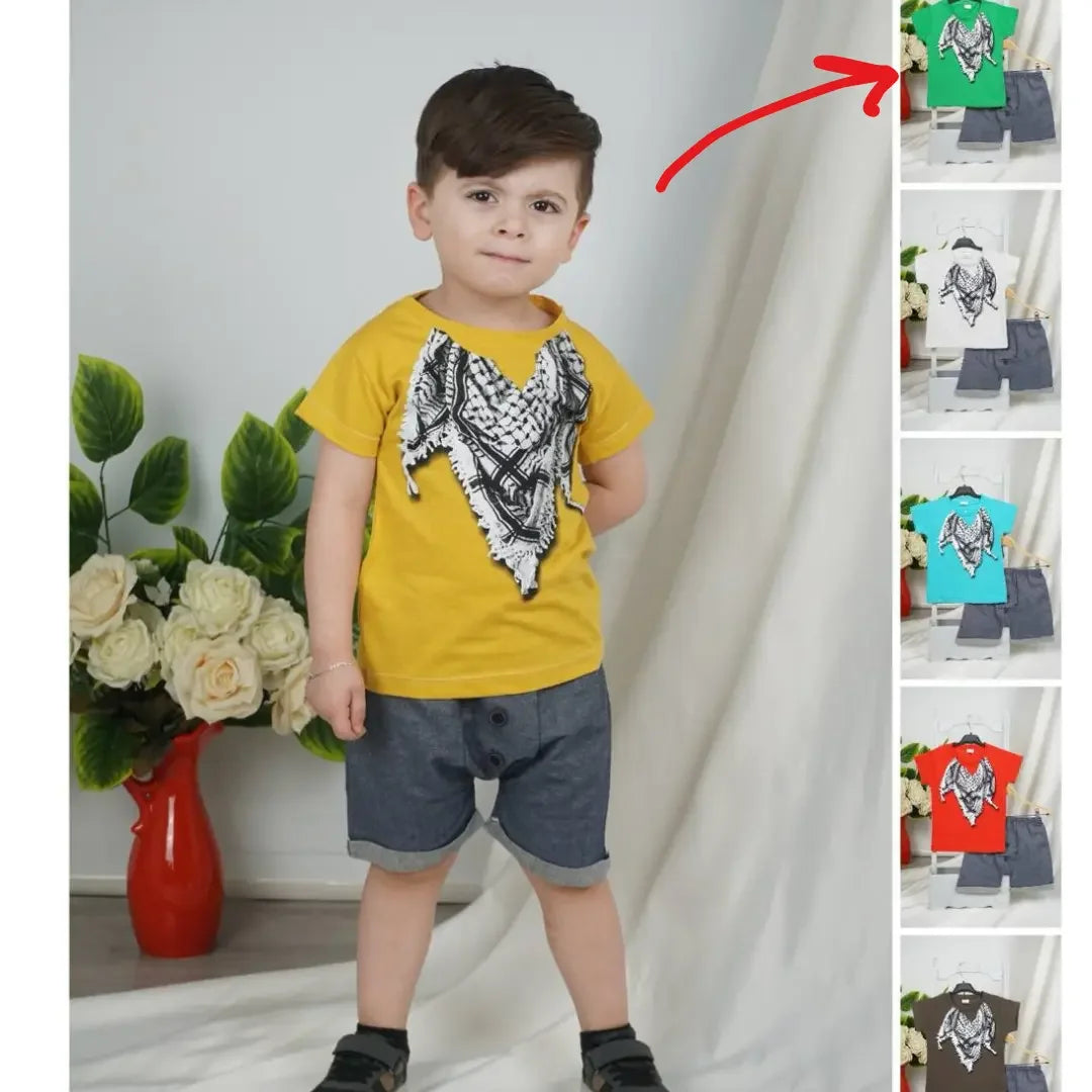 Kids Kuffiyeh Print Shorts: Trendy Style and Ultimate Comfort - Palestinian Elegance