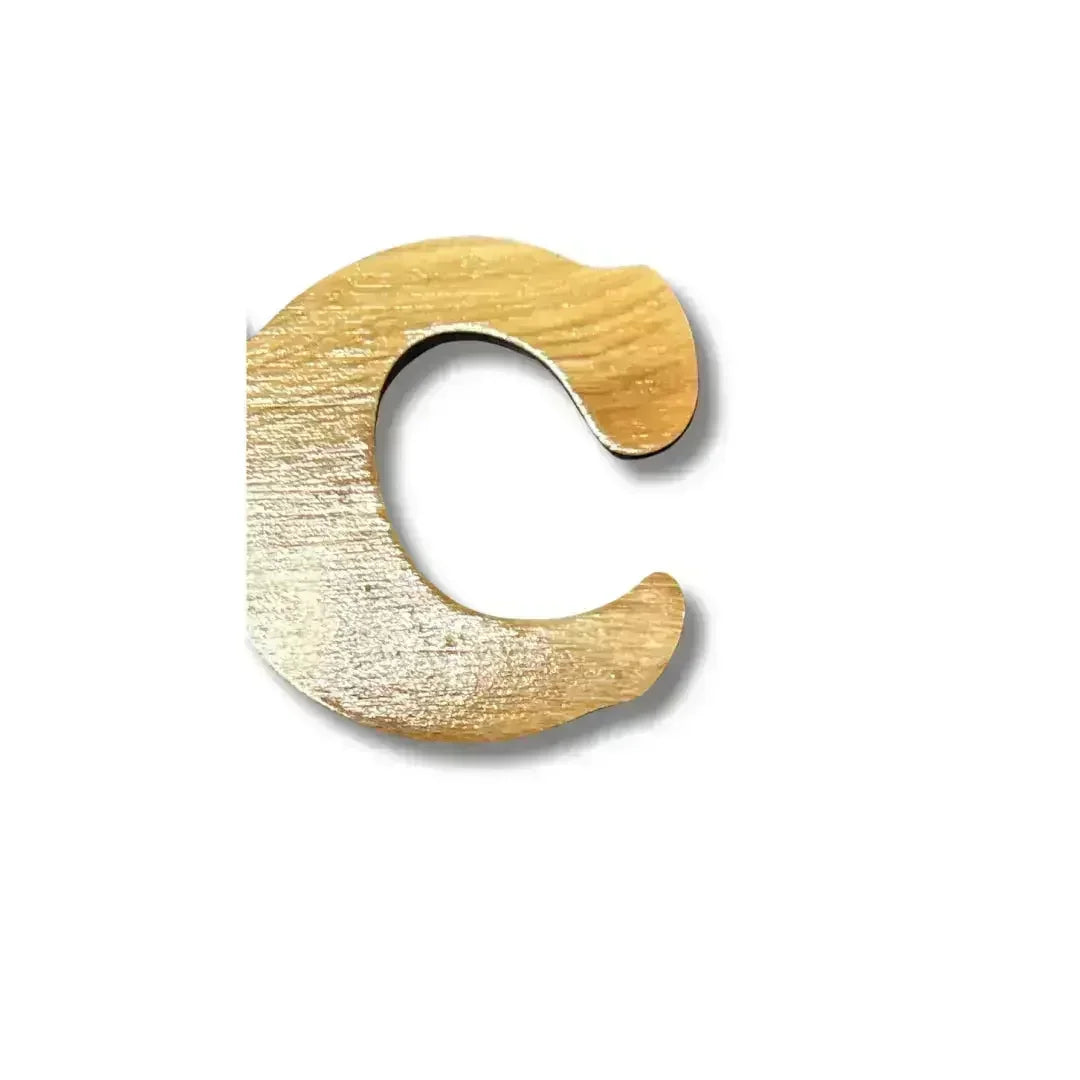 Handmade Arabic love keychain wooden letter C accessory by Palestinian Elegance