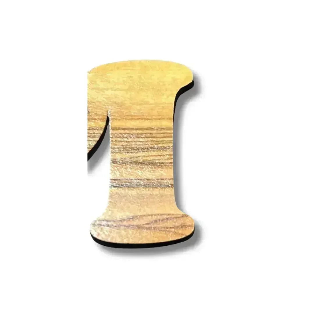 Wooden number one charm piece for handmade Arabic love keychain by Palestinian Elegance